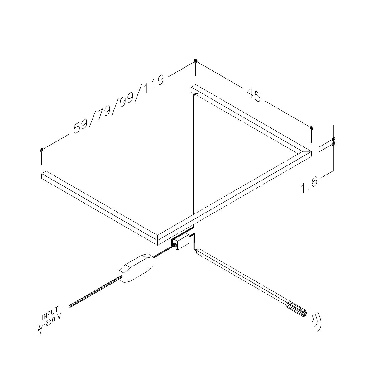 Lyslist Kame for Underskap med Sensor