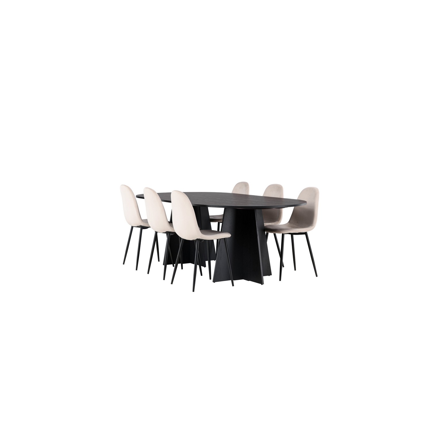 Spisegruppe Venture Home Bootcut Oval med 6 Polar Fløyel Stoler