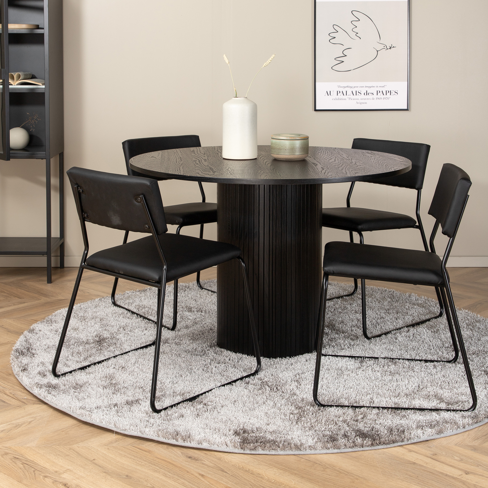 Spisegruppe Venture Home Bianca Rund med 4 Kungshamn Stoler