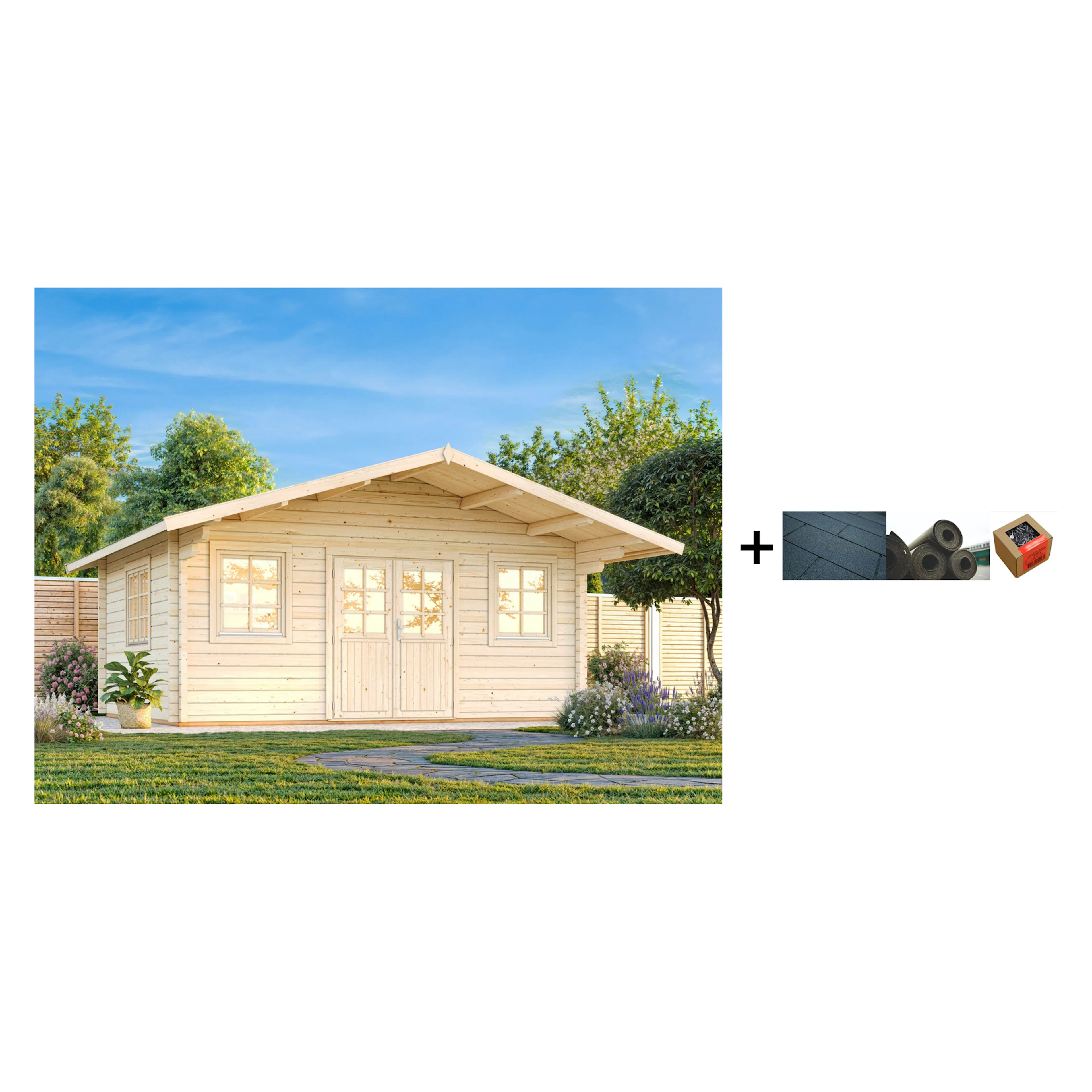 Anneks Palmako Helena 26 m2 med Shingel, Papp og Spiker