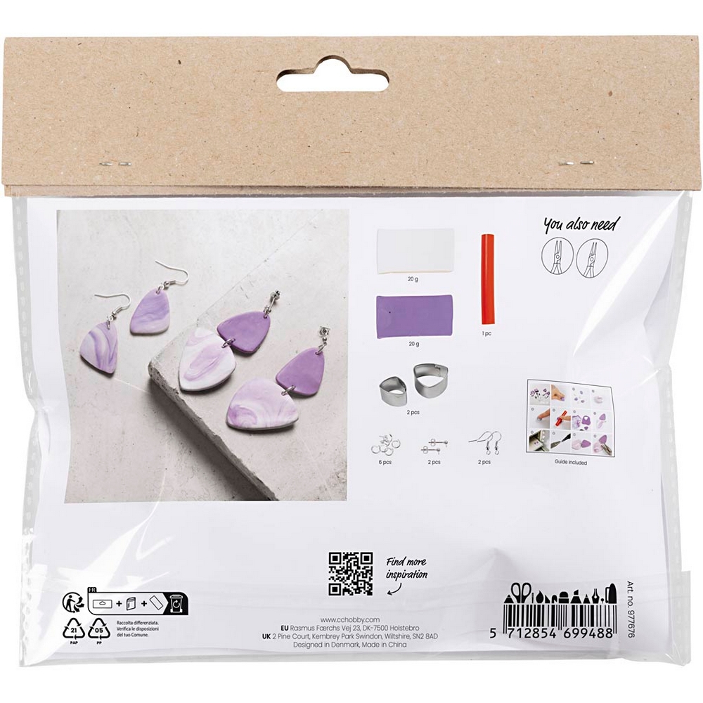 Hobbysett Creativ Company Mini DIY Kit Smykker Marmorerte øreringer