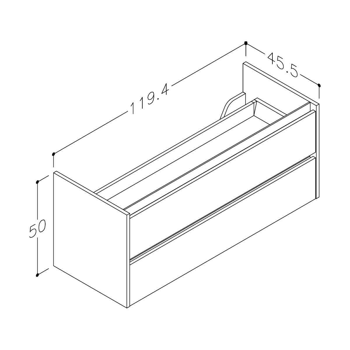 Eris 120 benkeskap, sort eik Sort Eik, Bredde: 1200 cm