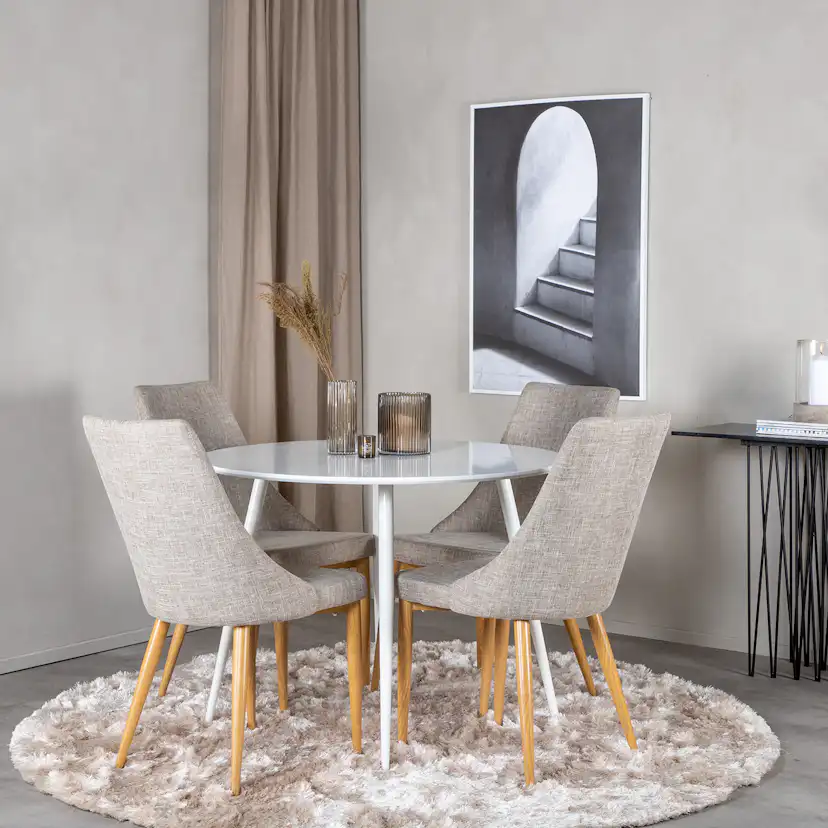 Spisegruppe Venture Home Plake1 med 4 Laura Stoler Polyester Rundt