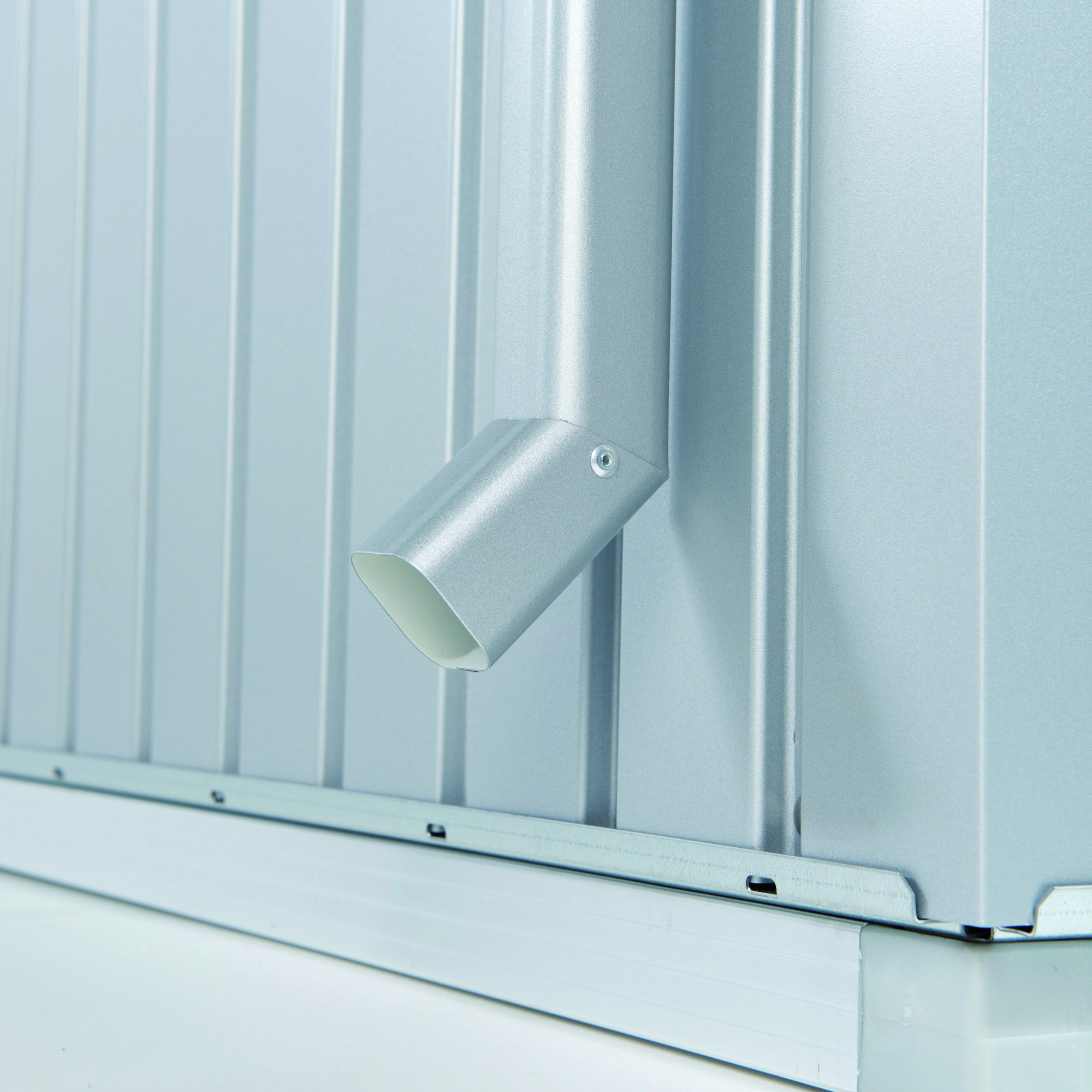 Rainwater downpipe set Panorama metallic silver, 2 pcs. Sølv Metallic