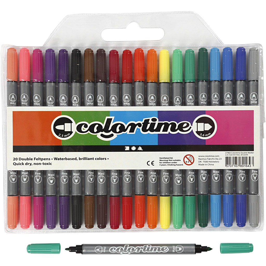 Dobbeltusj Creativ Company Colortime Strek 2,3+36 mm 1 Pk
