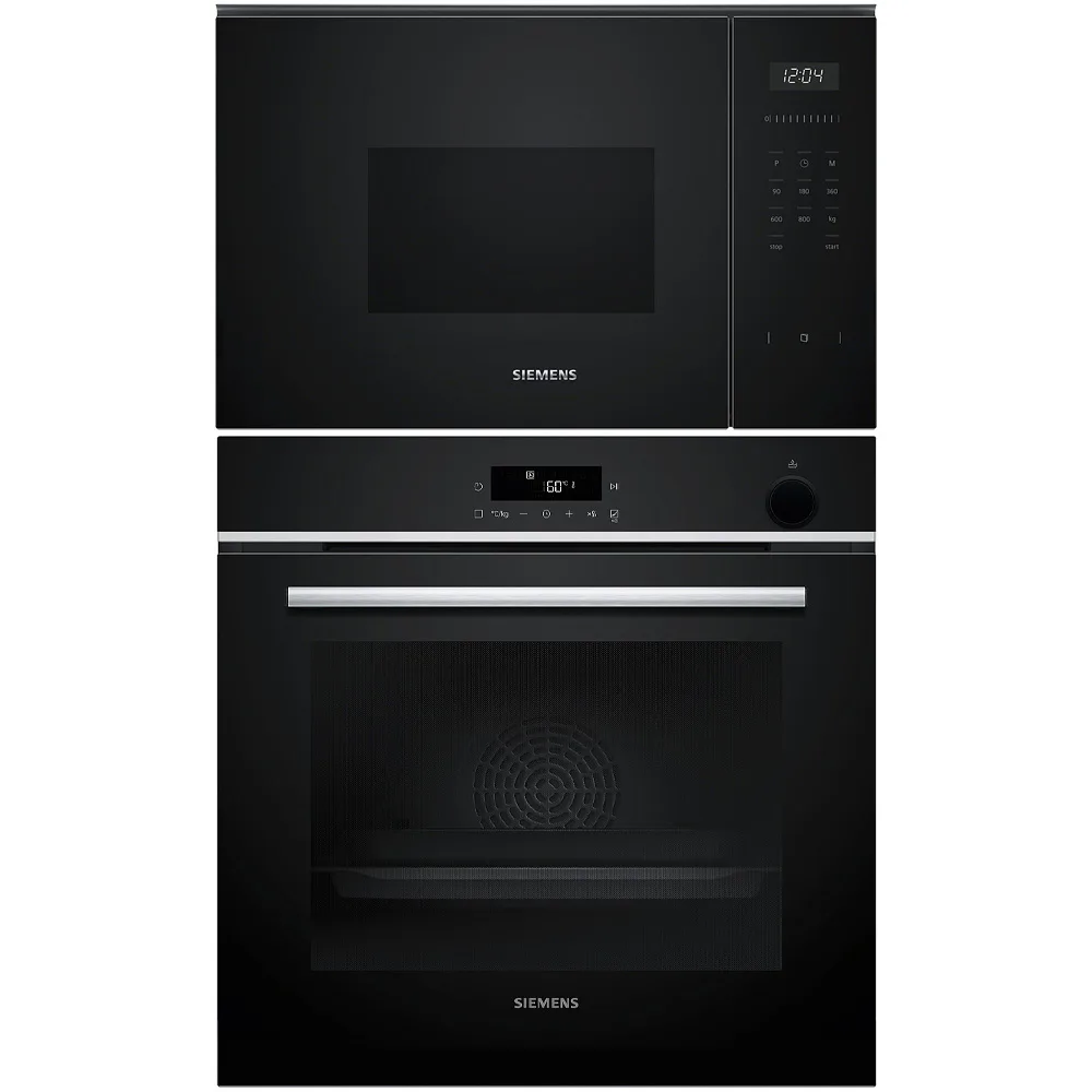 Ovn- og Mikrobølgepakke Siemens iQ300 HR532GBS3 + iQ500 BF525LMB1 Sort