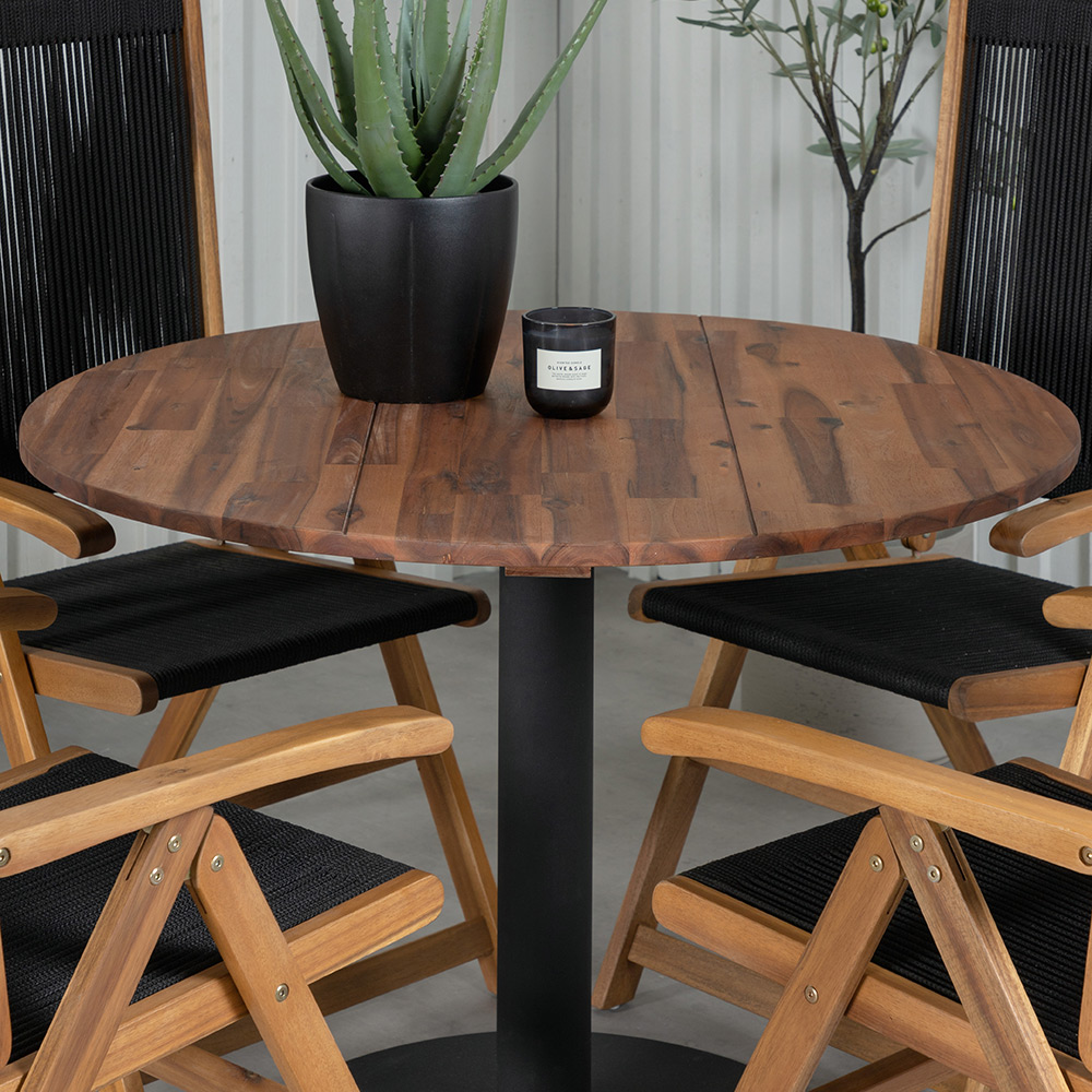 Spisegruppe Venture Home Canne med 4 Jimbo Sammenleggbara Spisestoler