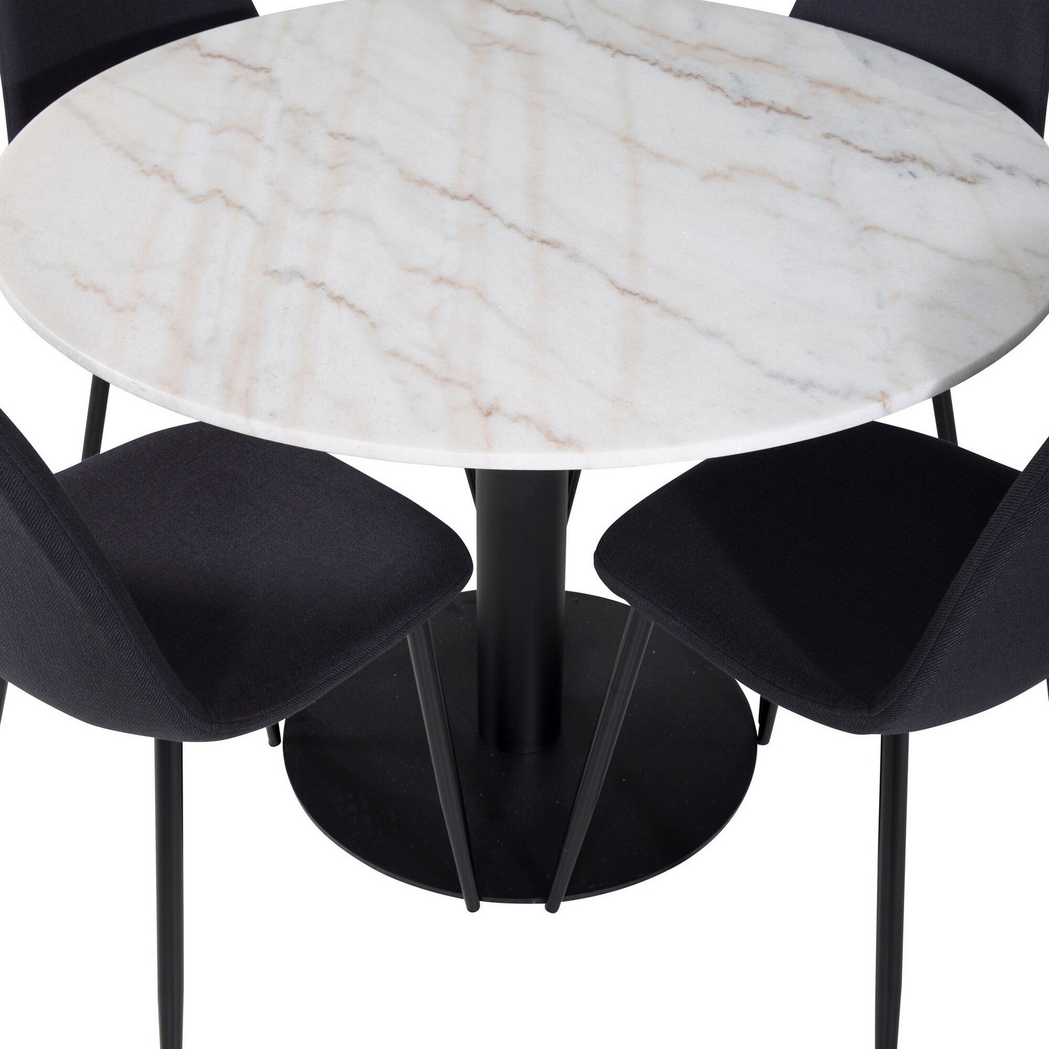 Spisegruppe Venture Home Estelle med 4 Pobbie Stoler Polyester