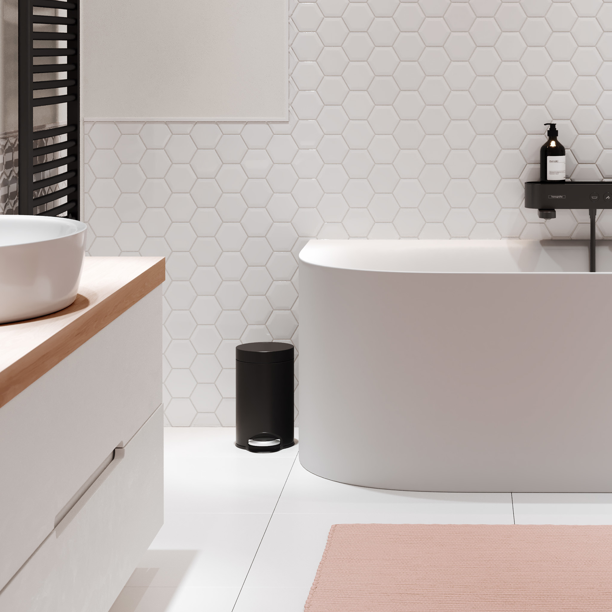Takdusjsett Hansgrohe Croma Select S 280 Air 1jet Showerpipe med Badekarbatteri