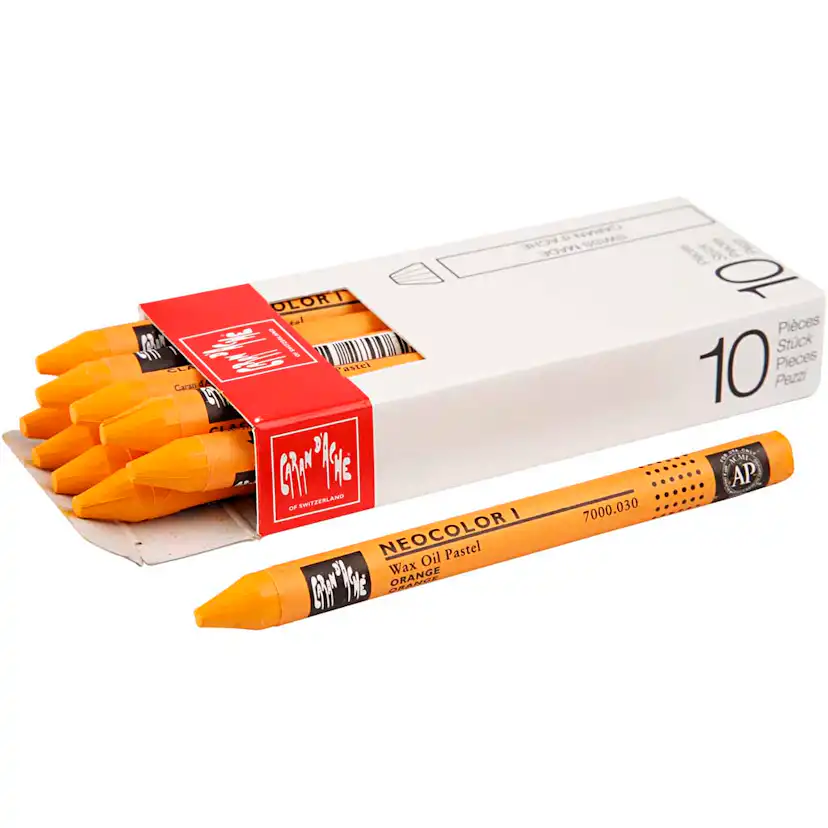 Neocolor I, orange (030), L: 10 cm, tjocklek 8 mm, 10 st./ 1 Orange (030)