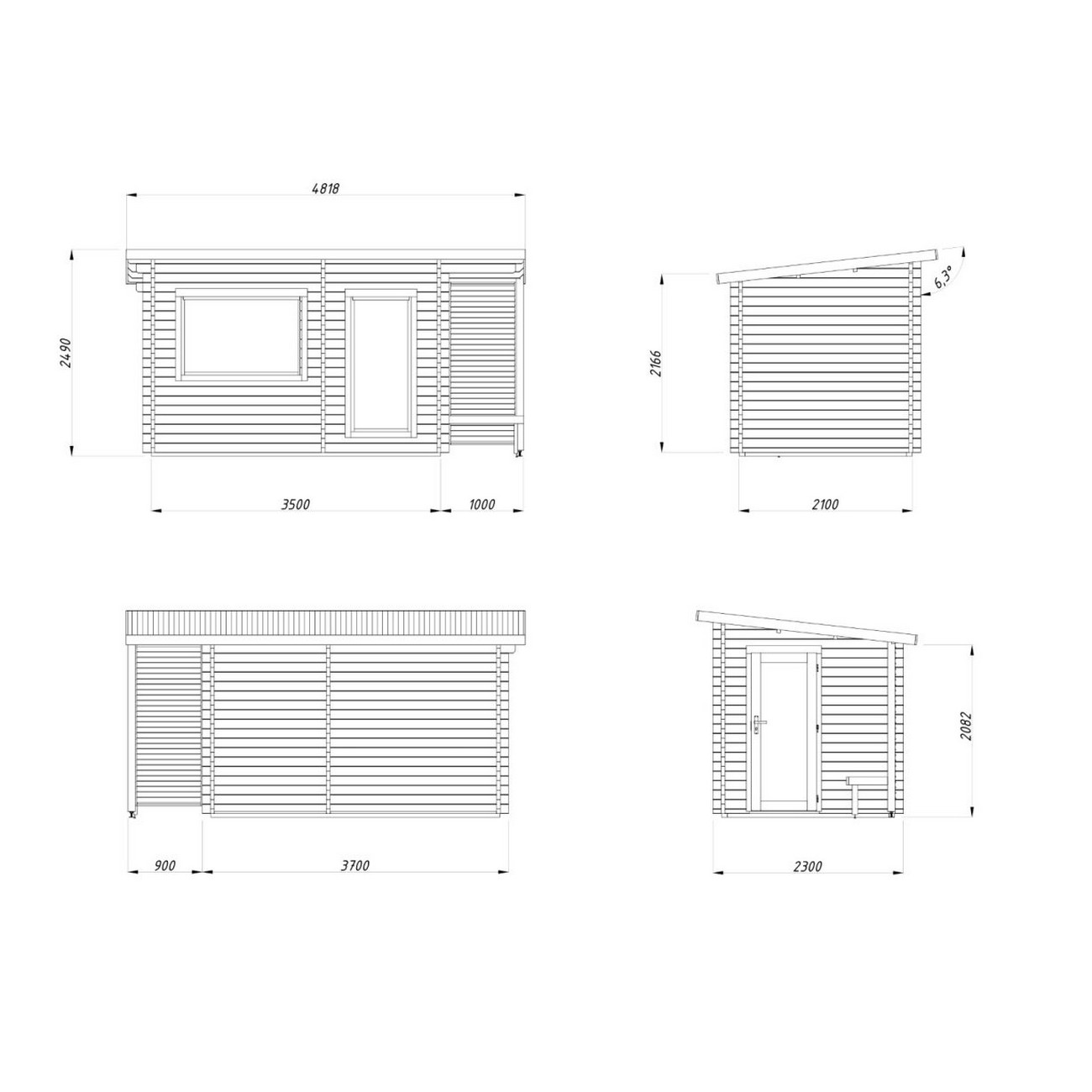 Badstuhus Palmako Sanna 6,8 m2