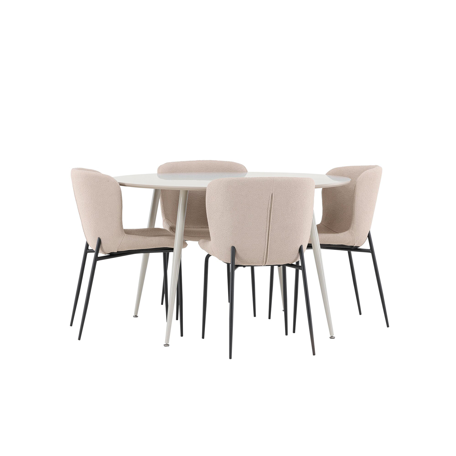 Spisegruppe Venture Home Plaza Ø120 med 4 stk Modesto Stoler
