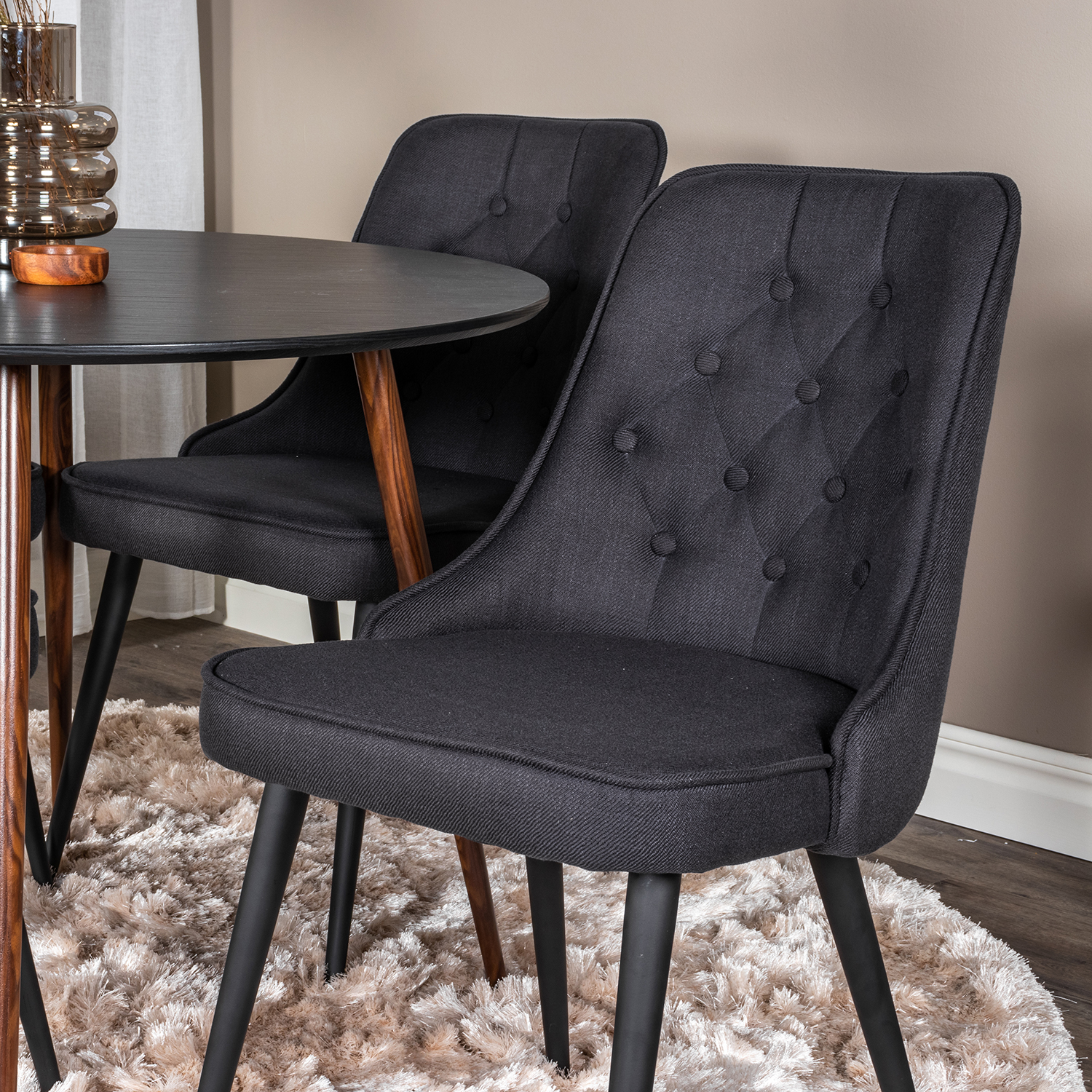 Spisegruppe Venture Home Plake med 4 Vera Stoler Polyester Rundt