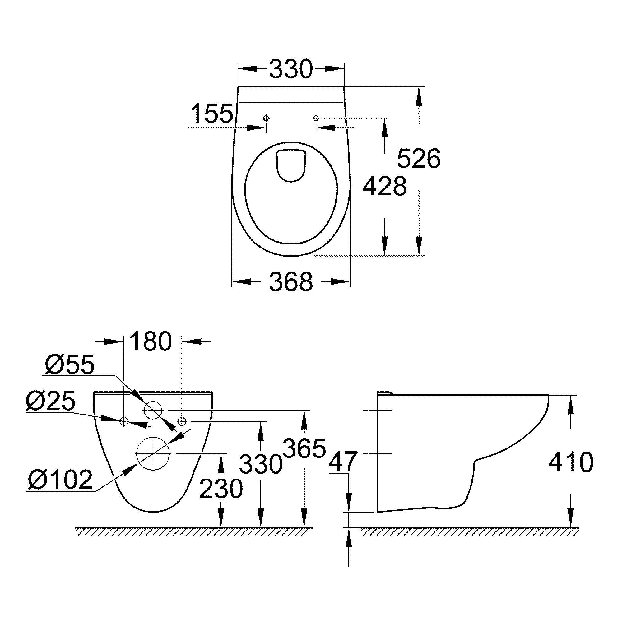 Vegghengt Toalett Grohe Bau Ceramic 39491