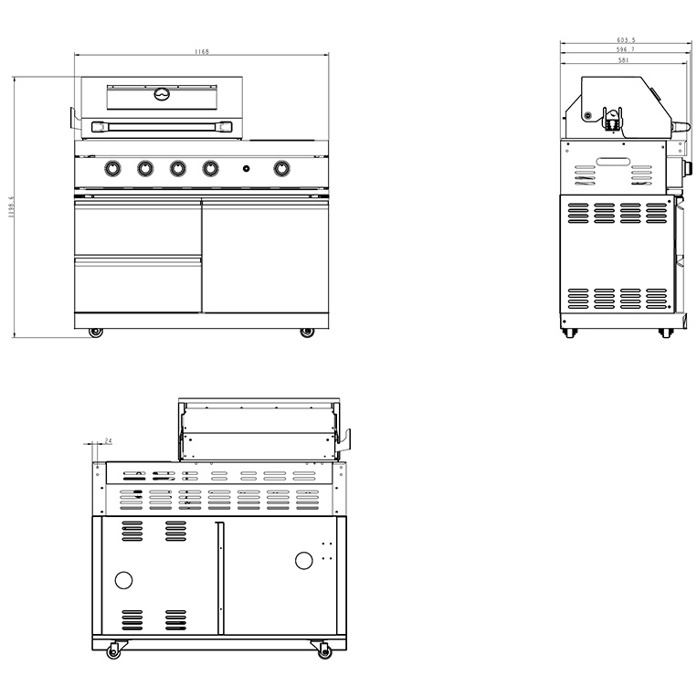 Frittstående Utekjøkken Myoutdoorkitchen Pure Compact Black
