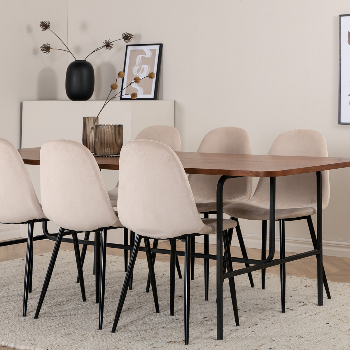 Spisegruppe Venture Home Chicago Spisebord og Pobbie Spisestol