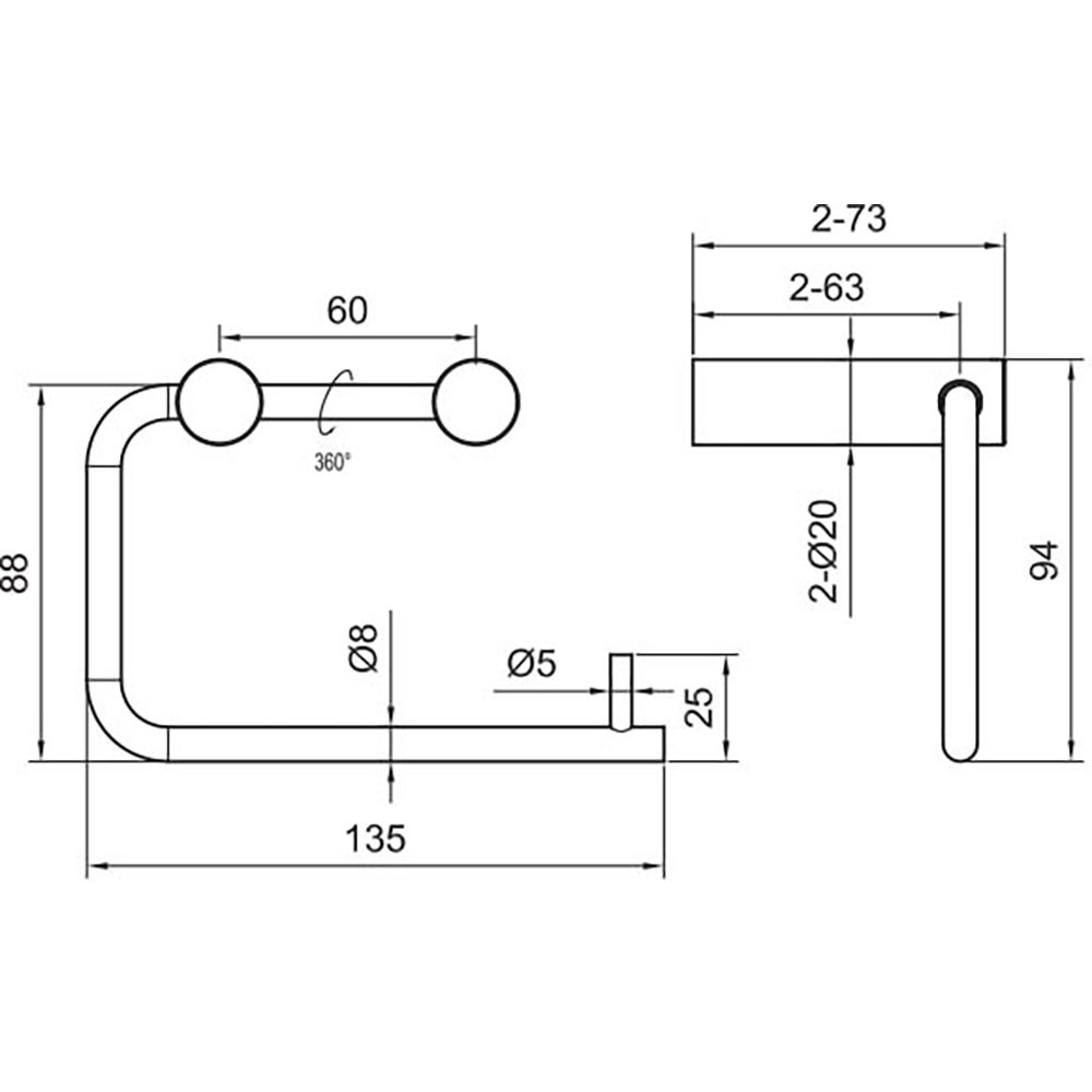 Toalettrullholder Scandtap Steel Style