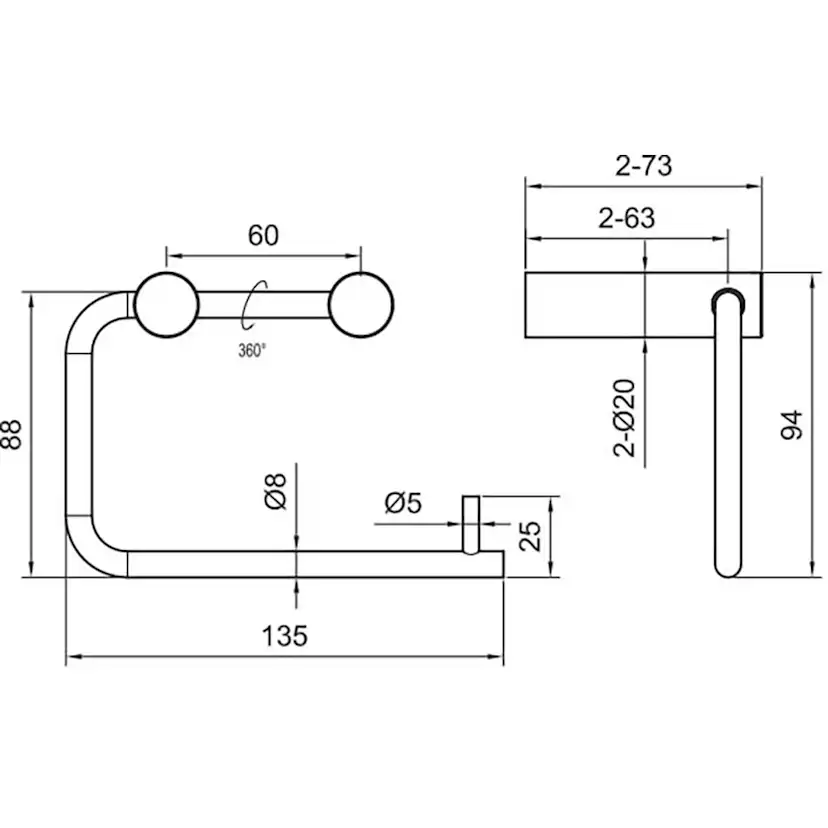 Toalettrullholder Scandtap Steel Style