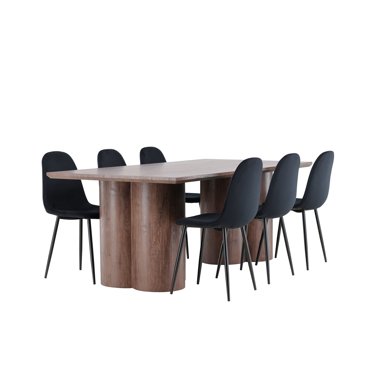 Spisegruppe Venture Home Olivia 210 med 6 stk Polar Stoler Fløyel
