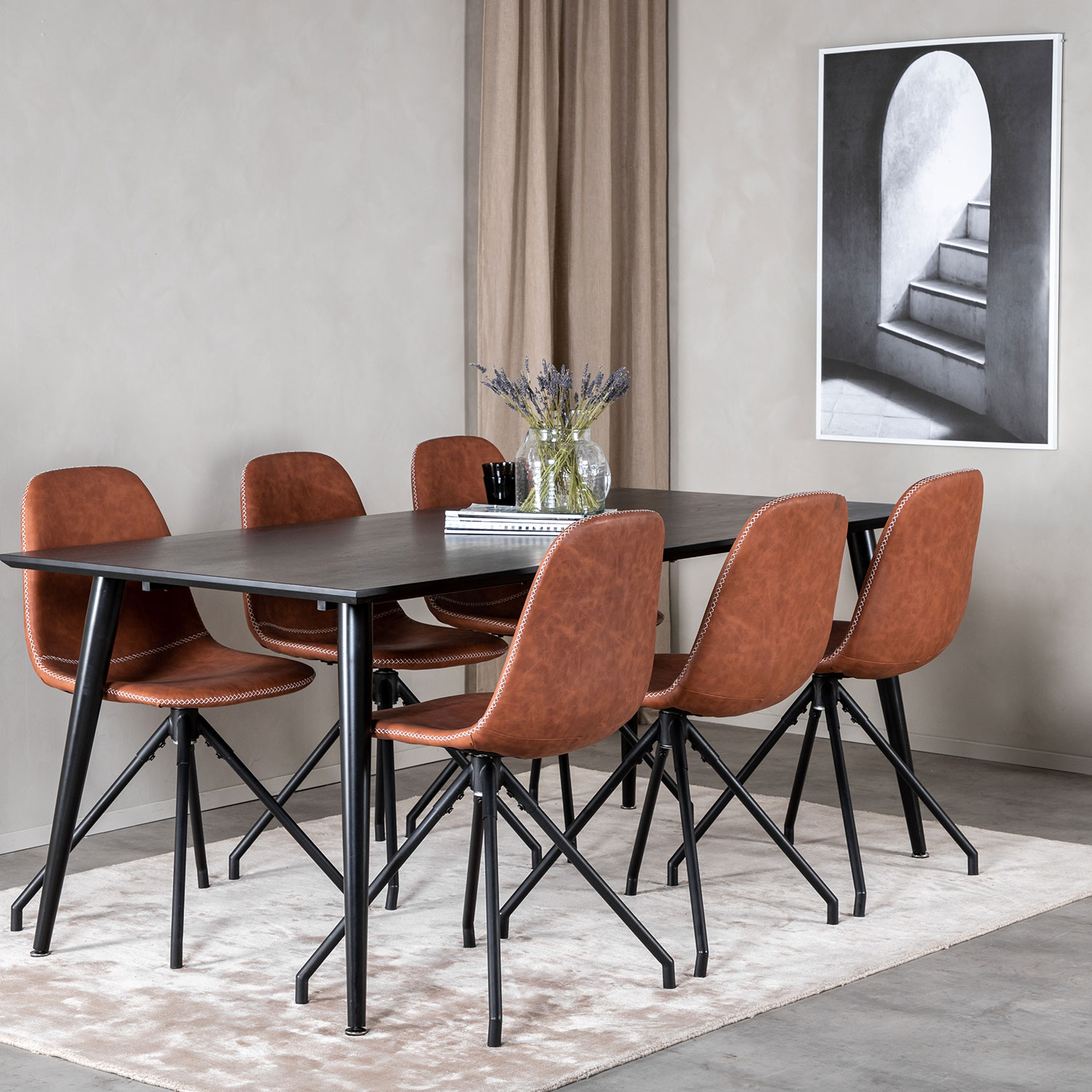 Spisegruppe Venture Home Dipp med 6 Polar Spin Stoler