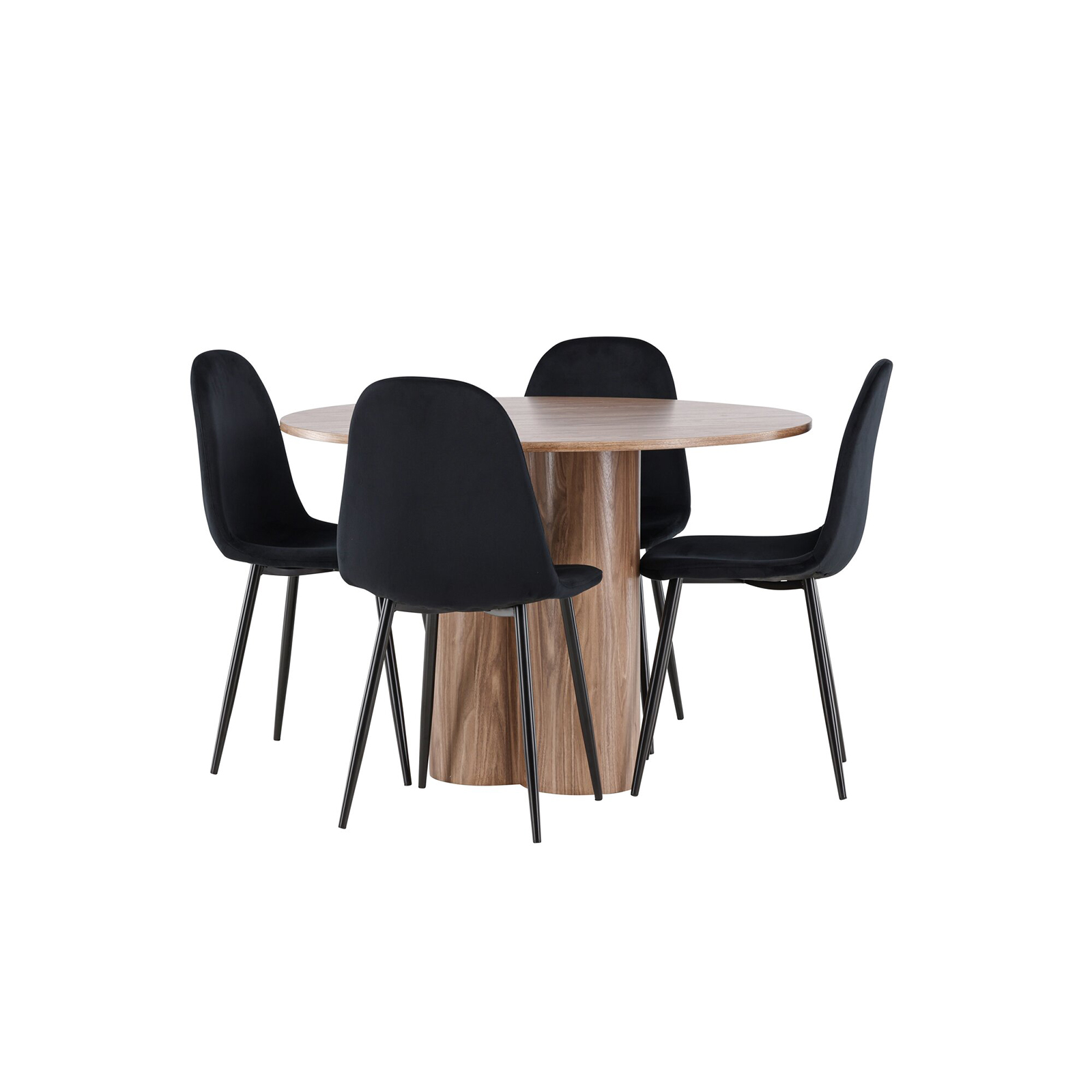 Spisegruppe Venture Home Olivia Ø110 med 4 stk Polar Stoler Fløyel