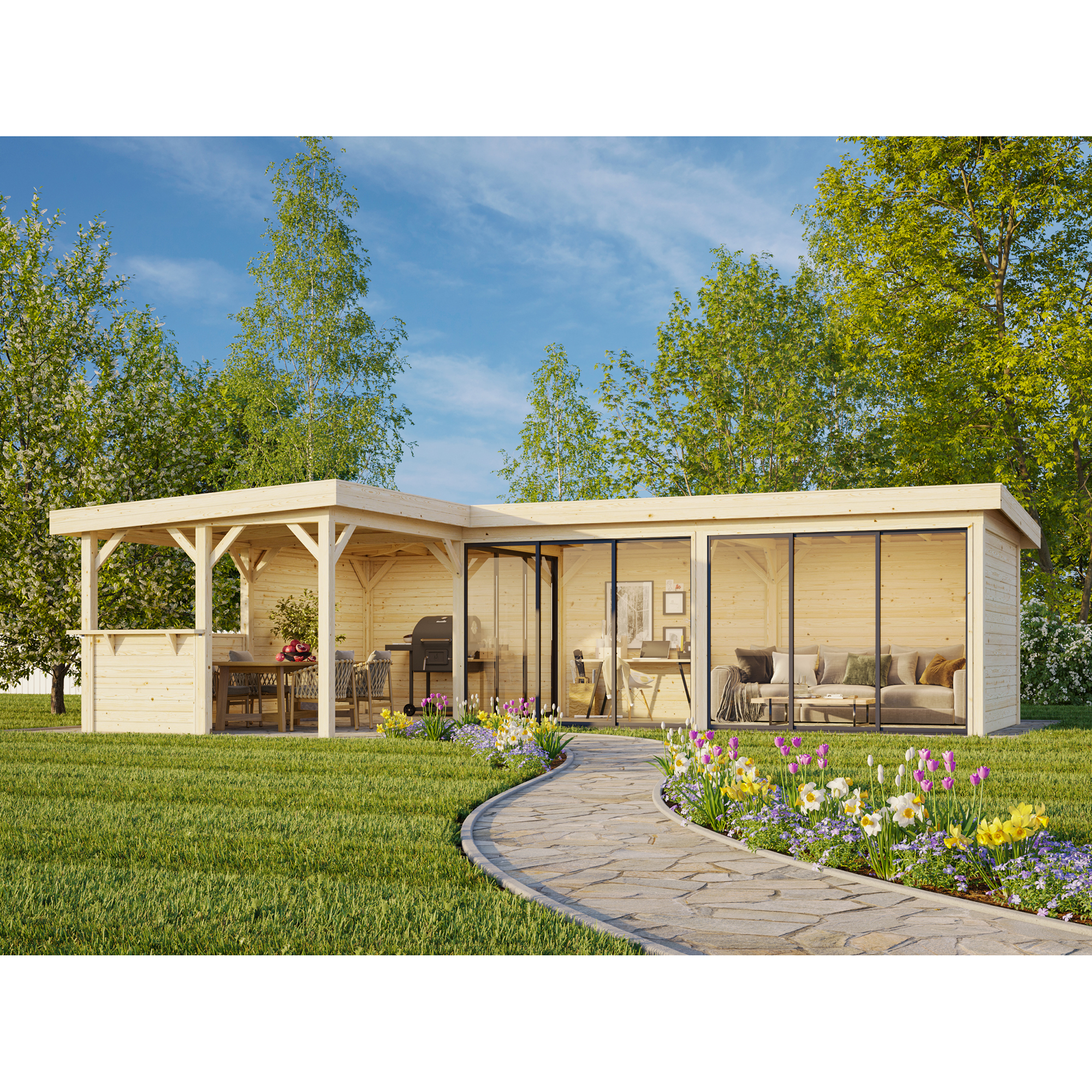 Hagestue Palmako Lenna 33,2 m2 Set 420 Slide