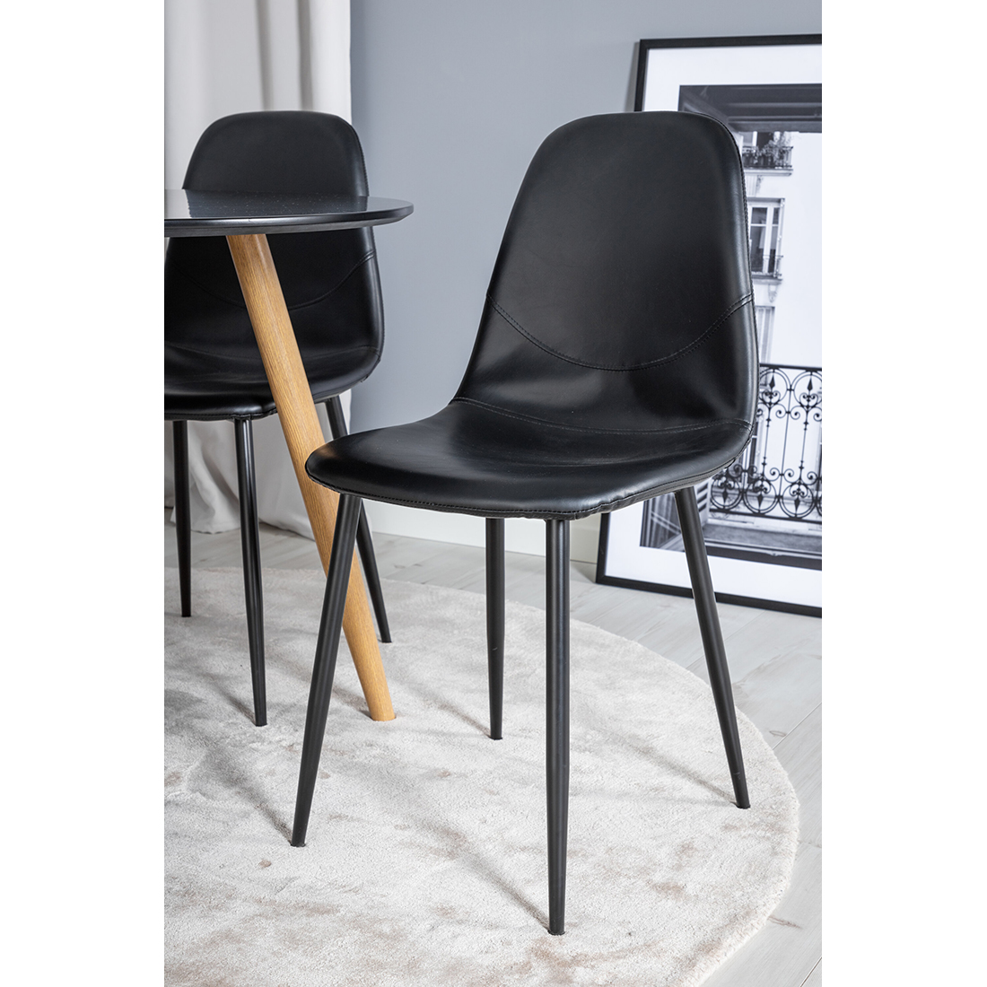 Spisegruppe Venture Home Polar Ø100 cm med 4st Plaza Spisestoler