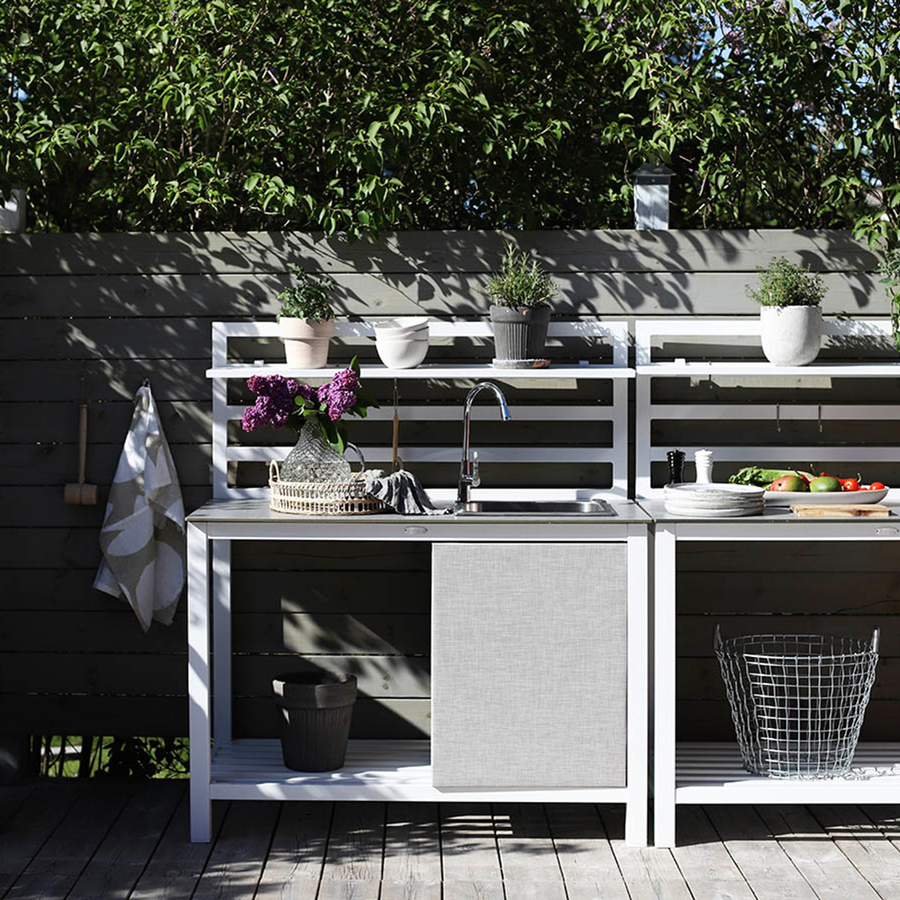 ÅMINNE UTEKÖK KOMPLETT VIT ALUMINIUM Hvit