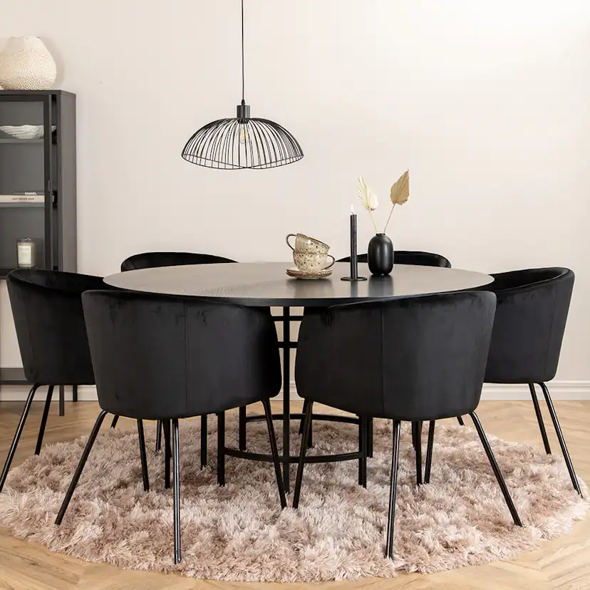 Spisegruppe furniture/fashion Copenhagen Ø140 cm med 6 Berit Stoler