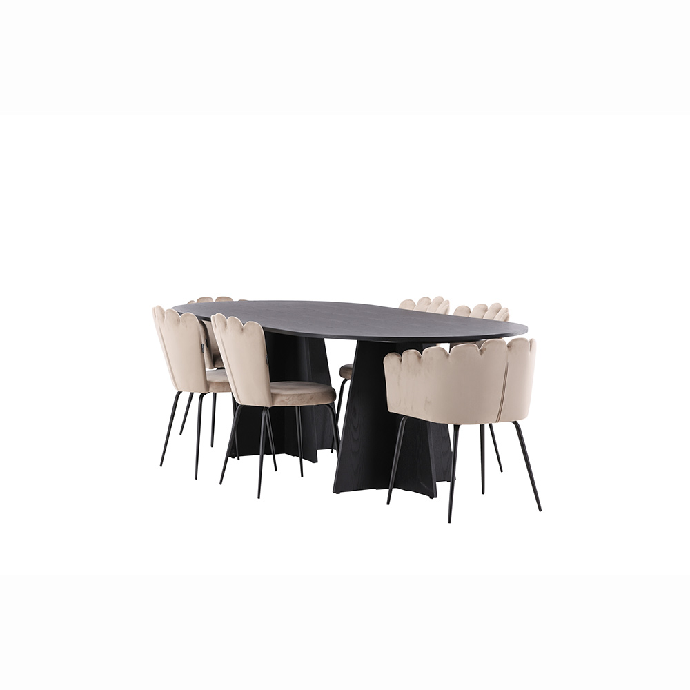 Spisegruppe Venture Home Bootcut med 4 Limhamn Light Stoler
