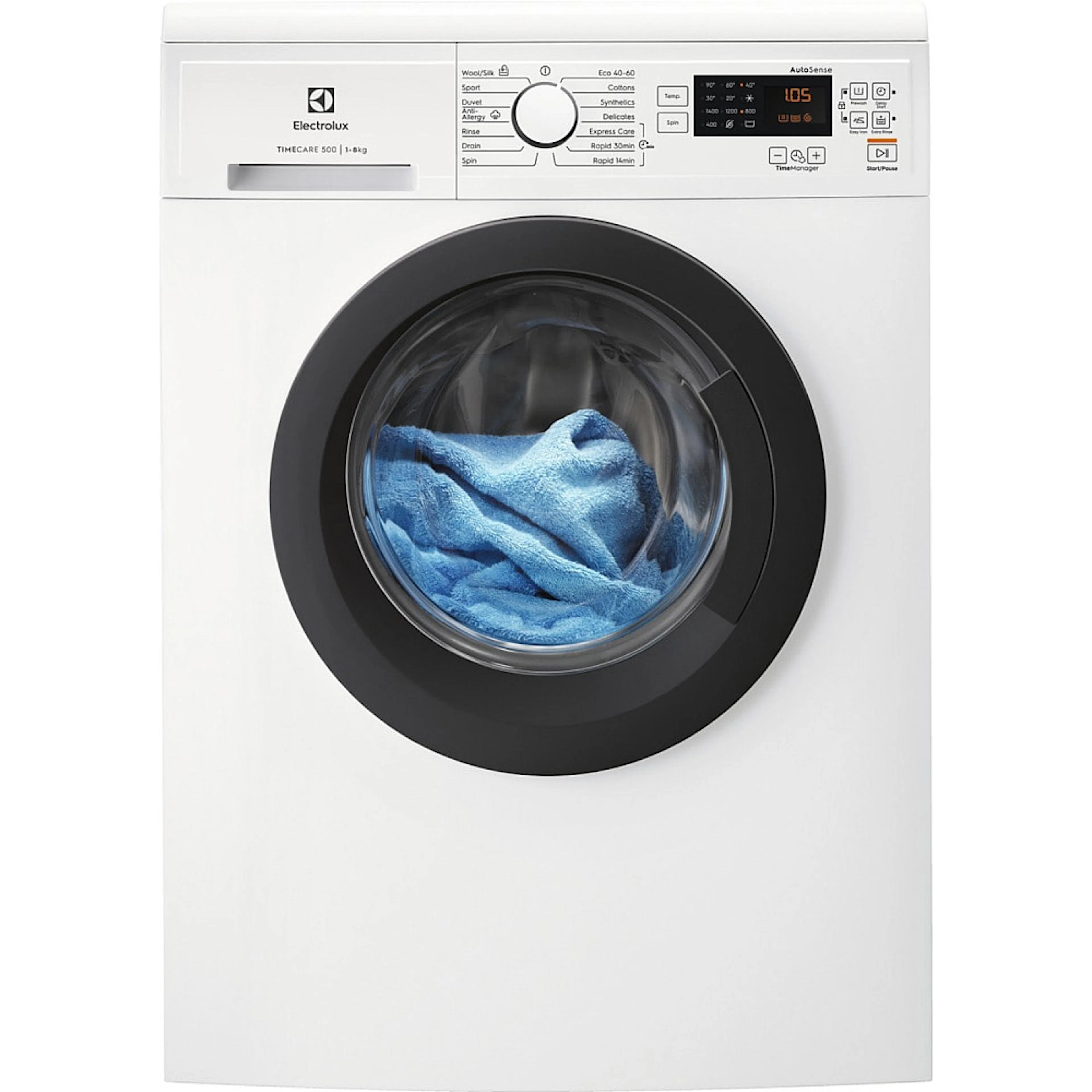 Frontmatet Vaskemaskin Electrolux TimeCare EW2F3148P1 med TimeManager og Soft Drum