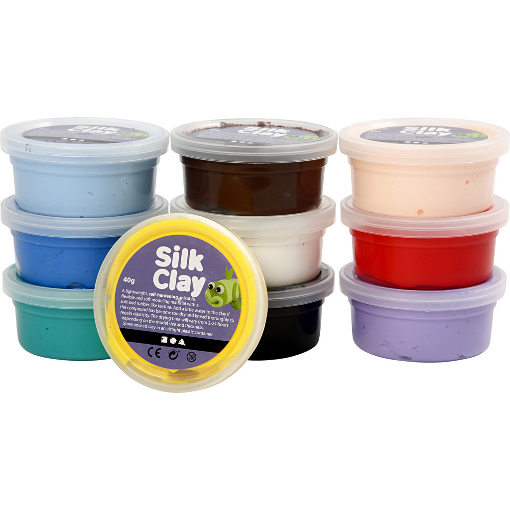 Silk Clay Creativ Company Ass Farger 10x40 g/1 Pk