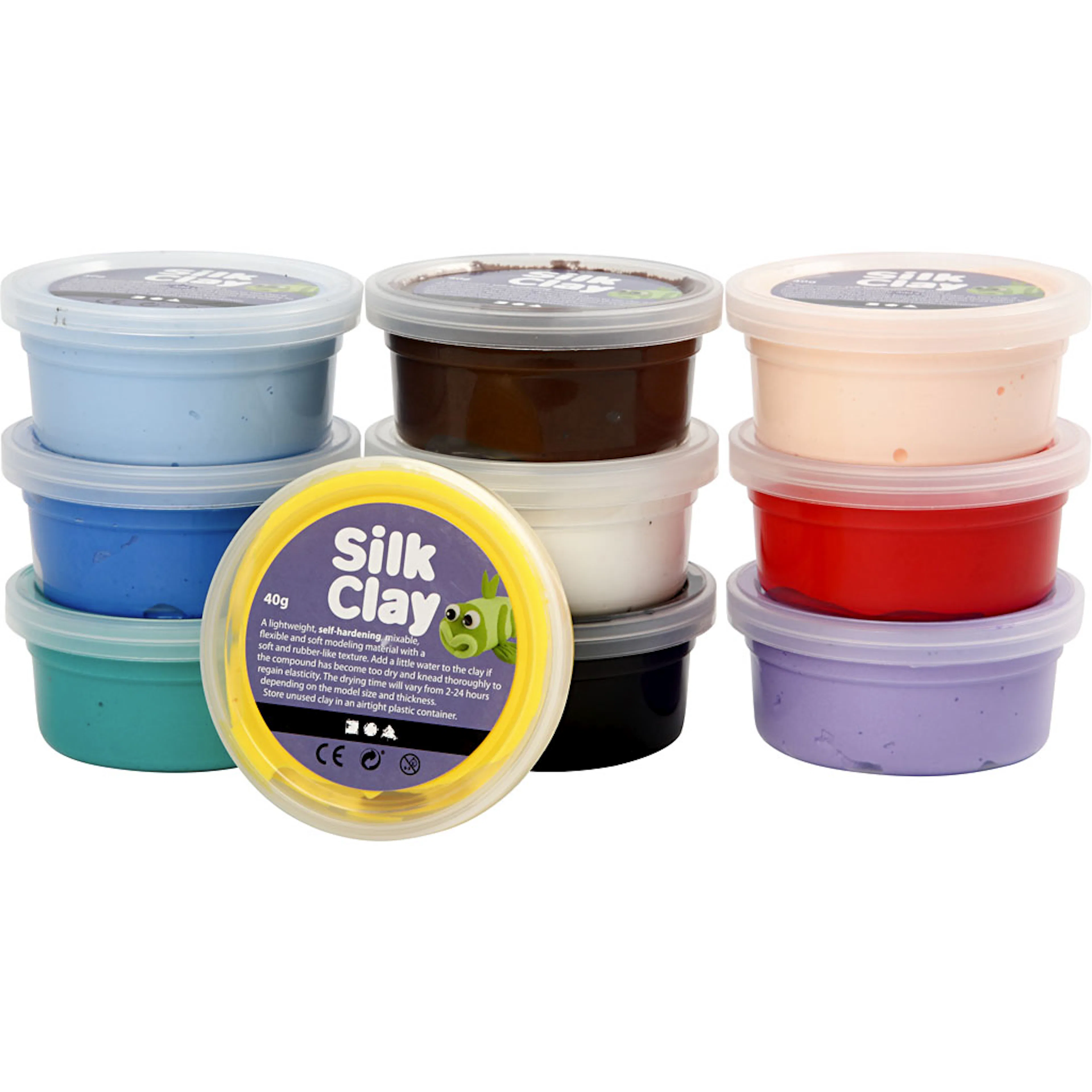 Silk Clay Creativ Company Ass Farger 10x40 g/1 Pk