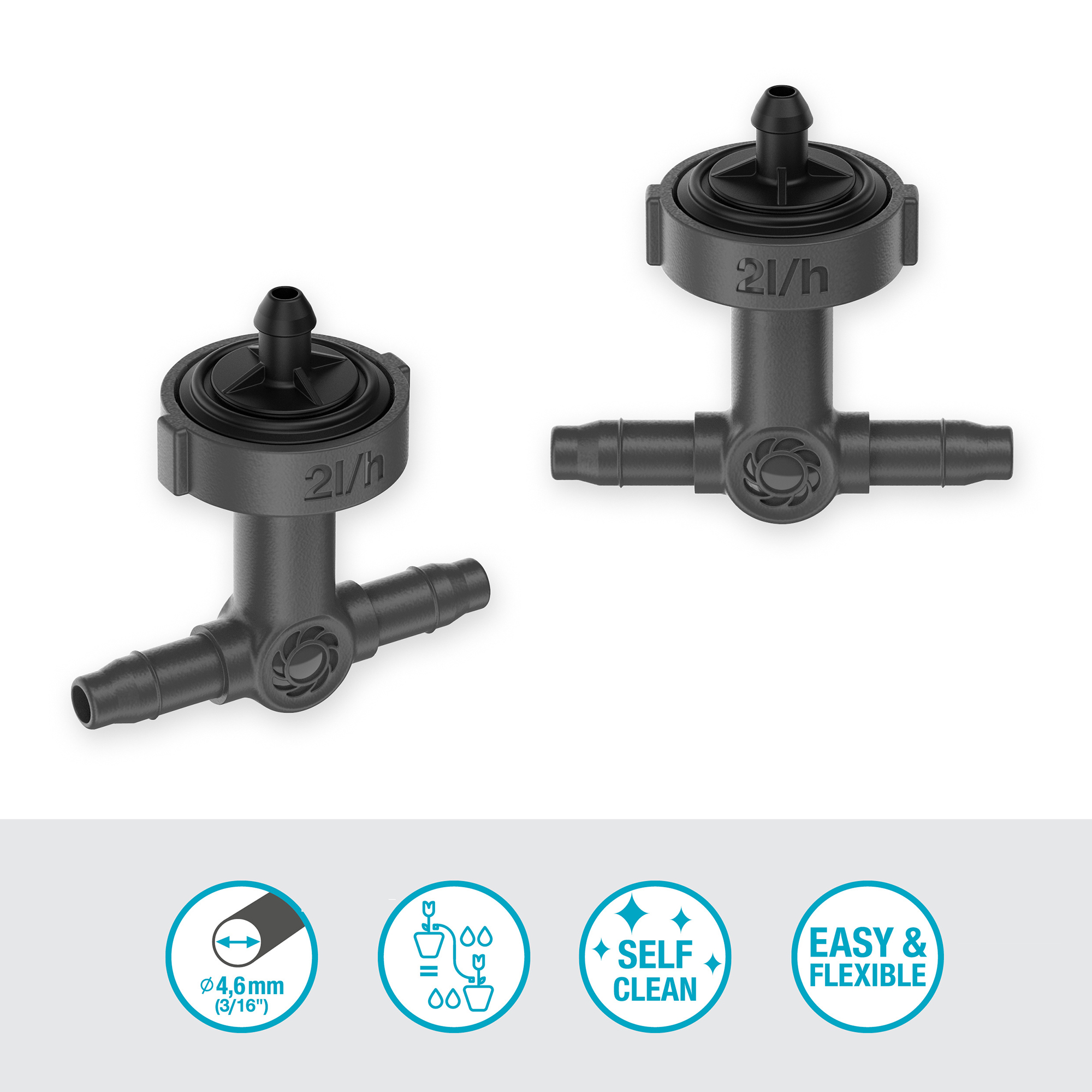 Dryppfordeler Gardena Micro-Drip Inline 2 l/h Trykkregulerende
