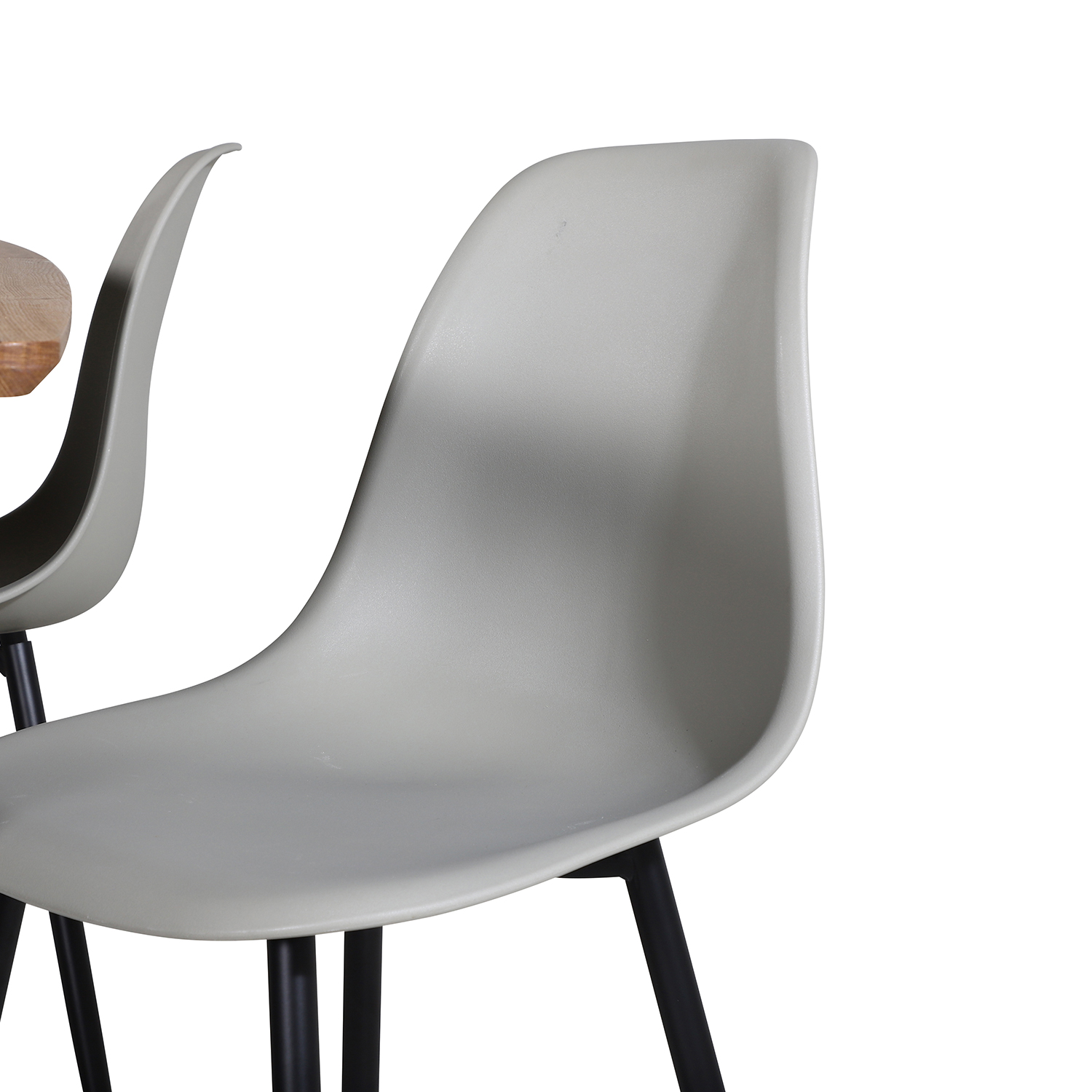 Inca Dining Table 160/200*85 cm+Polar Plastic Dining Chair Natur/Sort/Grå