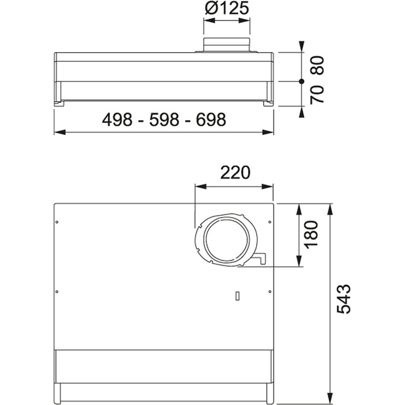 Kåpa 1221A-10 60 Vit Bredde: 598 mm