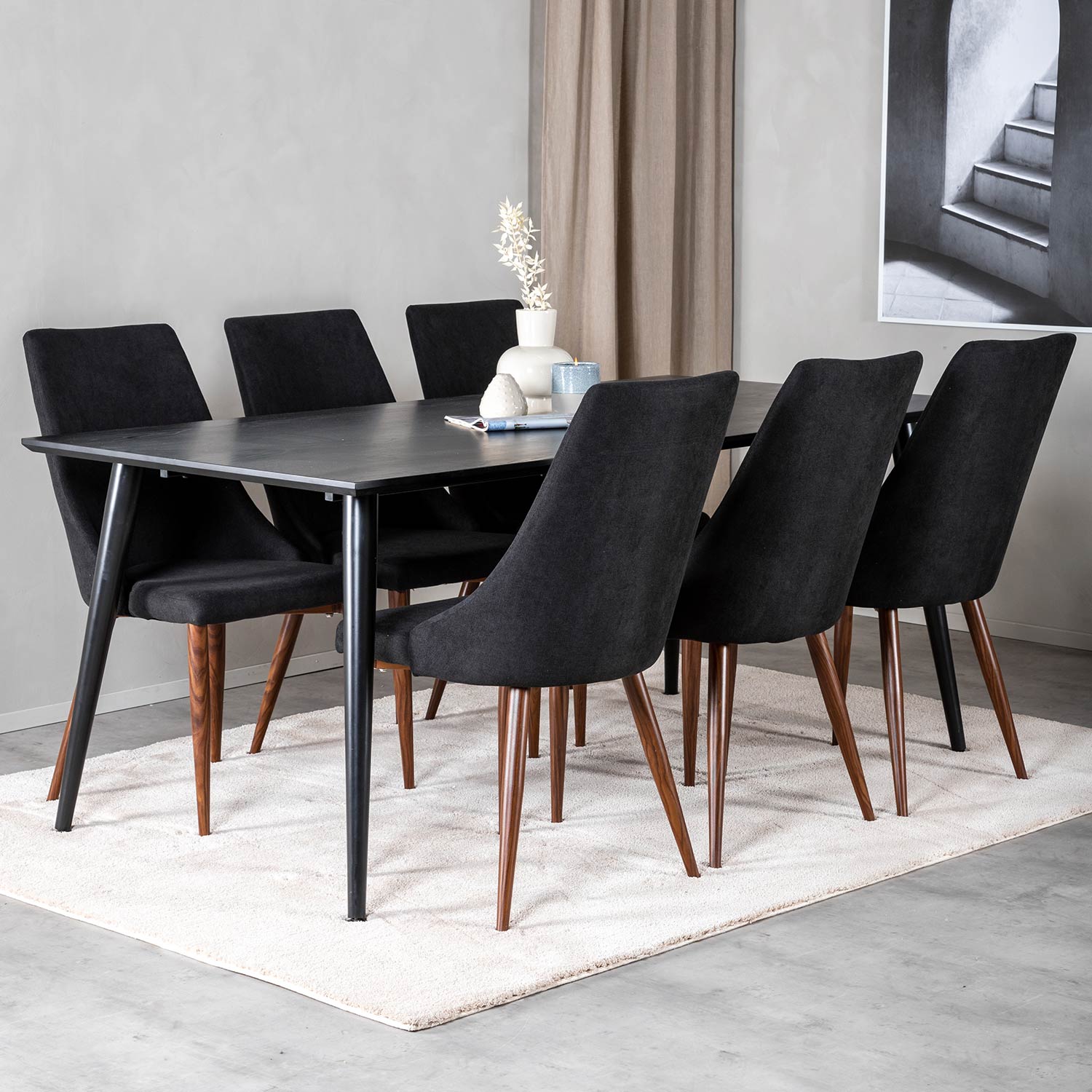 Spisegruppe Venture Home Dipp med 6 Leone Stoler