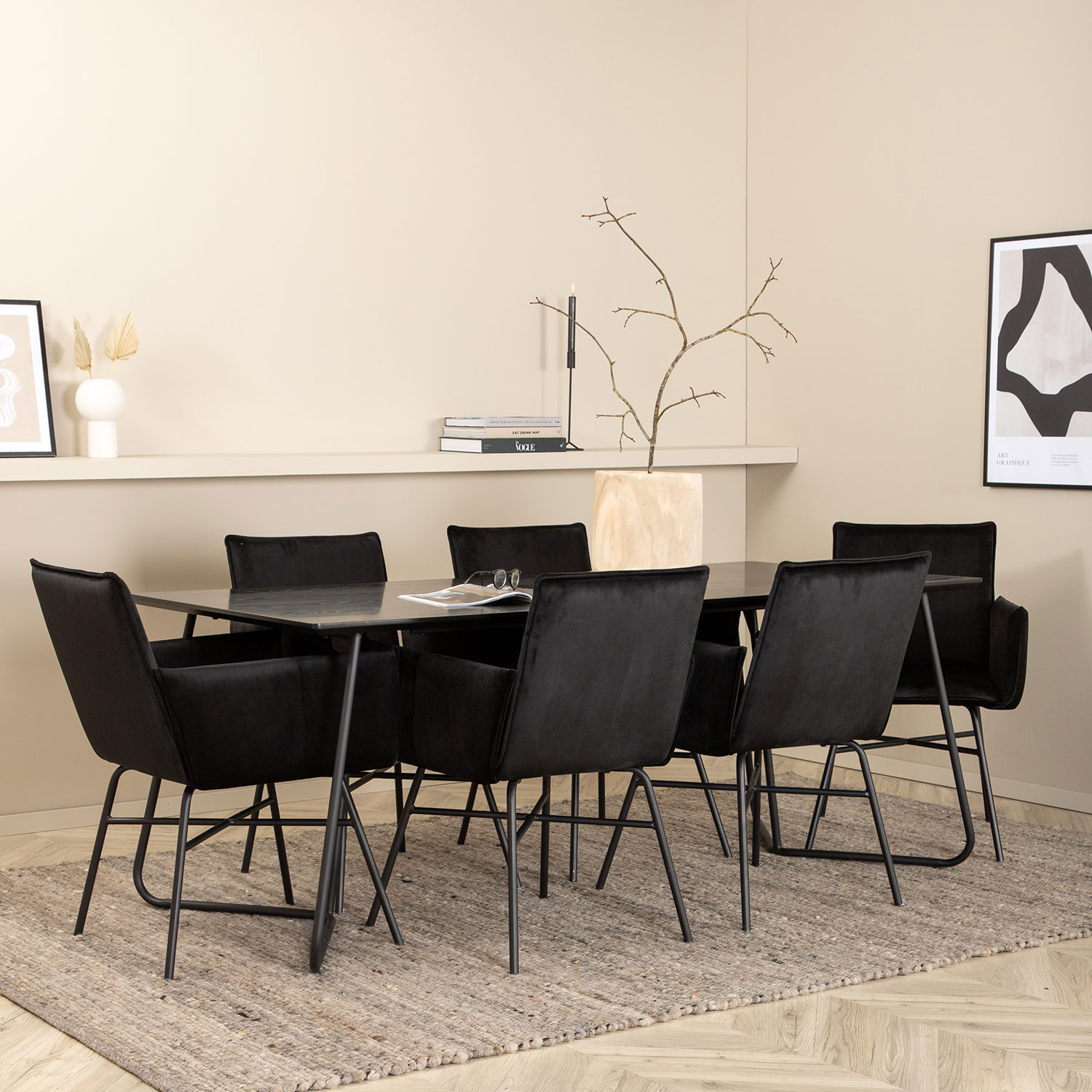 Spisegruppe Venture Home Peggy med 6 Petra Stoler