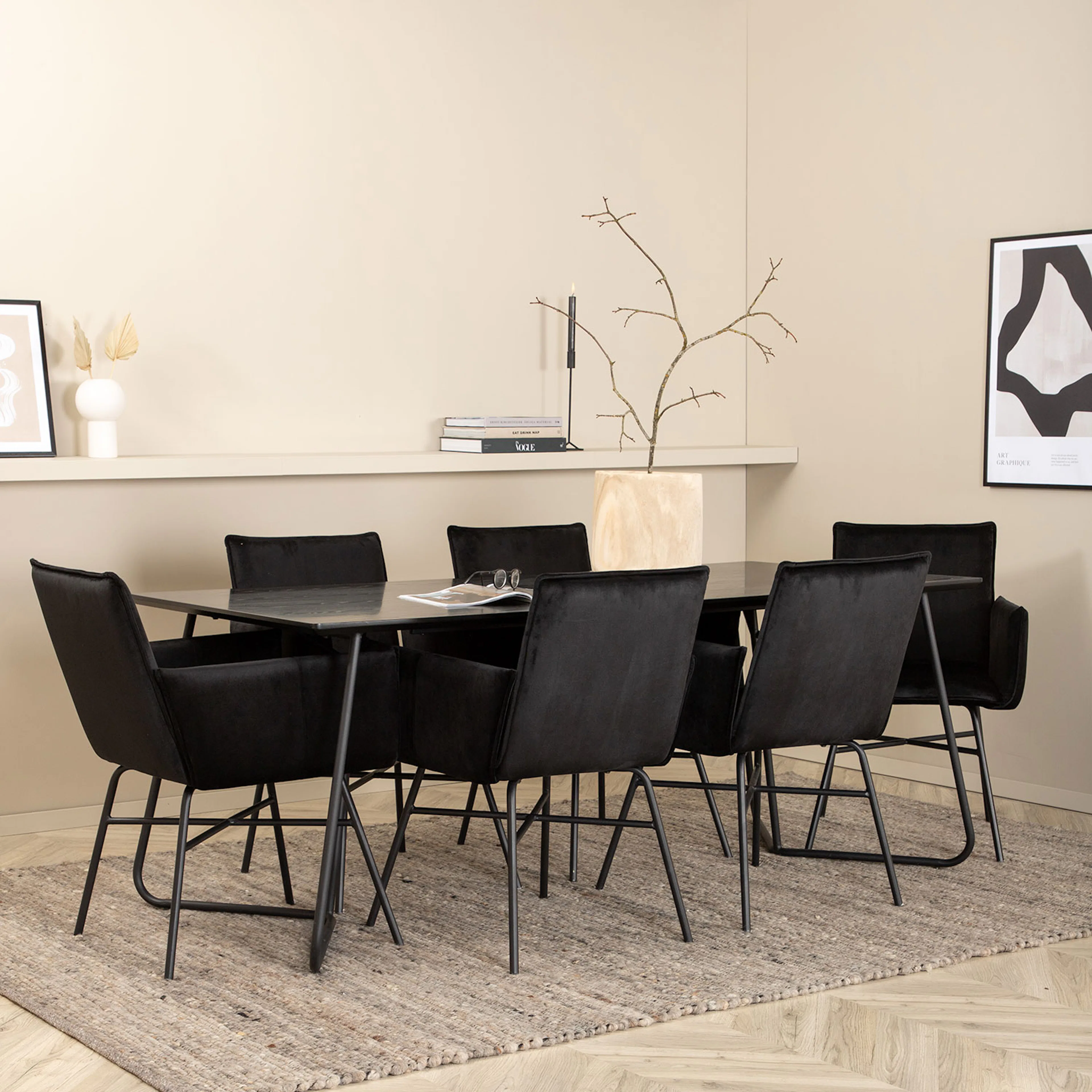 Spisegruppe Venture Home Peggy med 6 Petra Stoler
