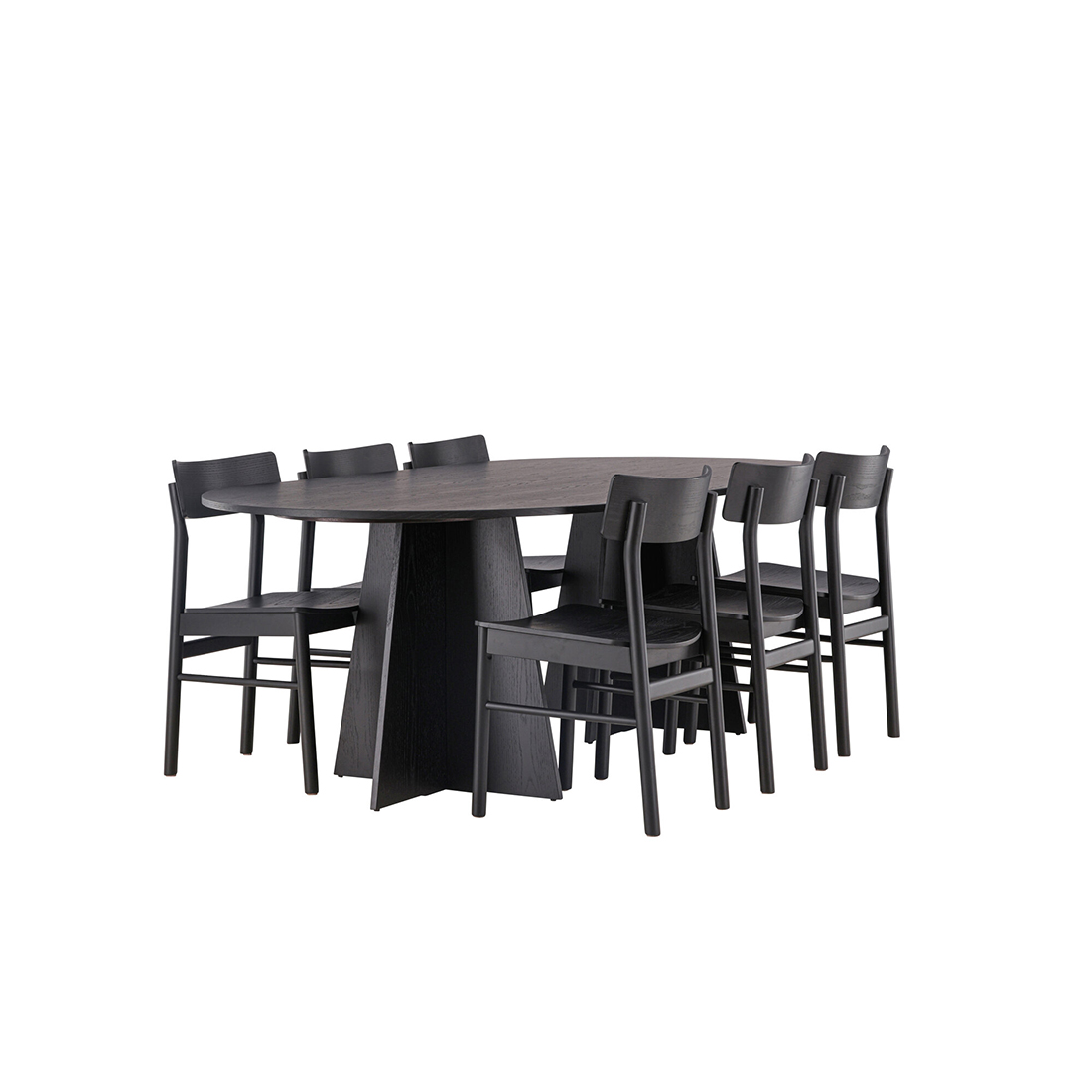 Spisegruppe Venture Home Bootcut Oval med 6st Montros Spisestoler