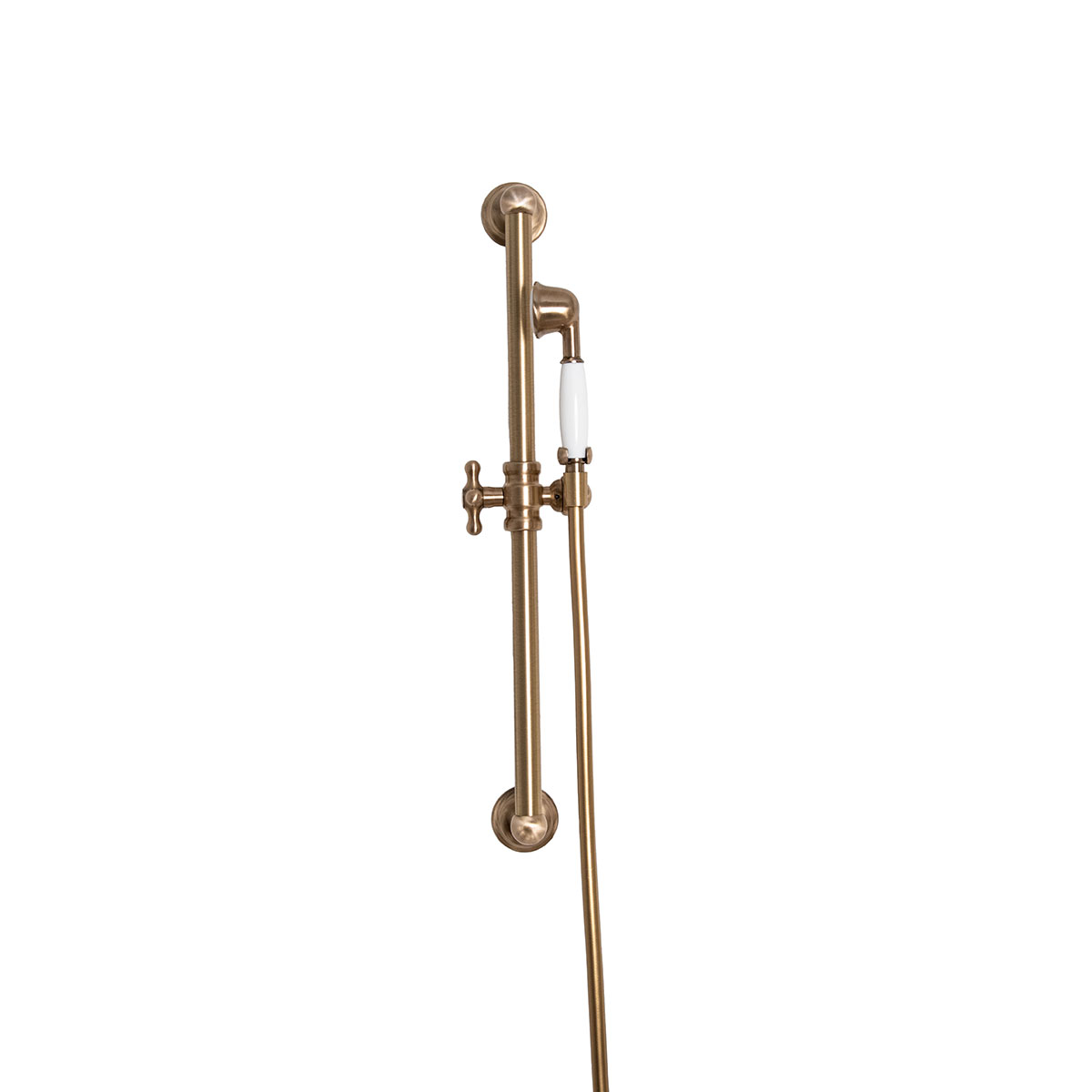 Duschset m stång Classic antik mässing Antikk Messing