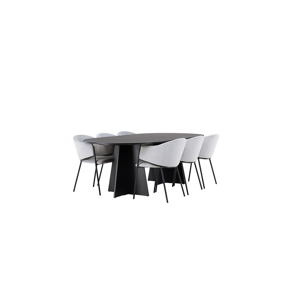 Spisegruppe Venture Home Bootcut med 6 stk Evelina Stoler
