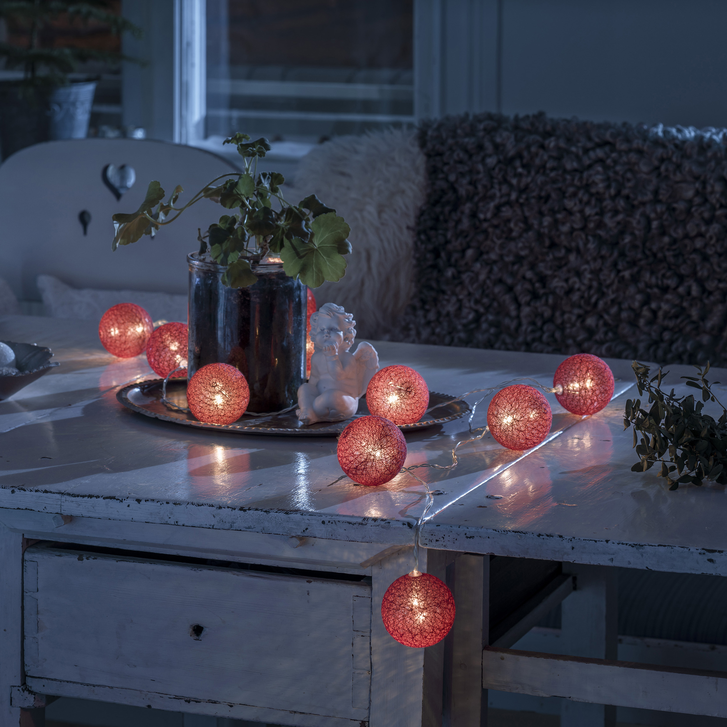 Lyslenke Gnosjö Konstsmide 10L Garnballer LED