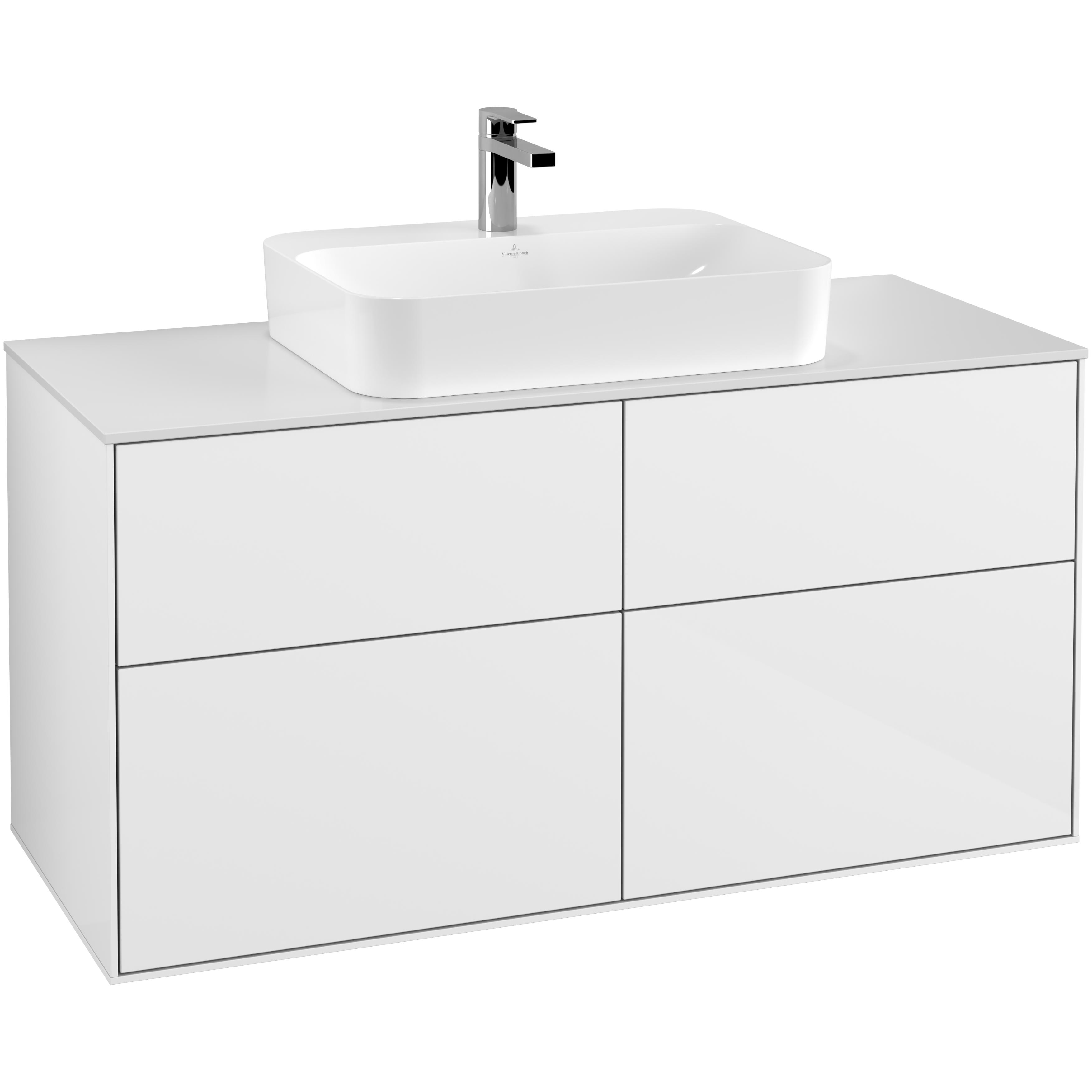 Tvättställsskåp Villeroy & Boch Finion med 4 Lådor och Bänkskiva för Ytmonterat Tvättställ | badrum - badrumsmobler - tvattstallsskap-och-kommod | KakelKungen