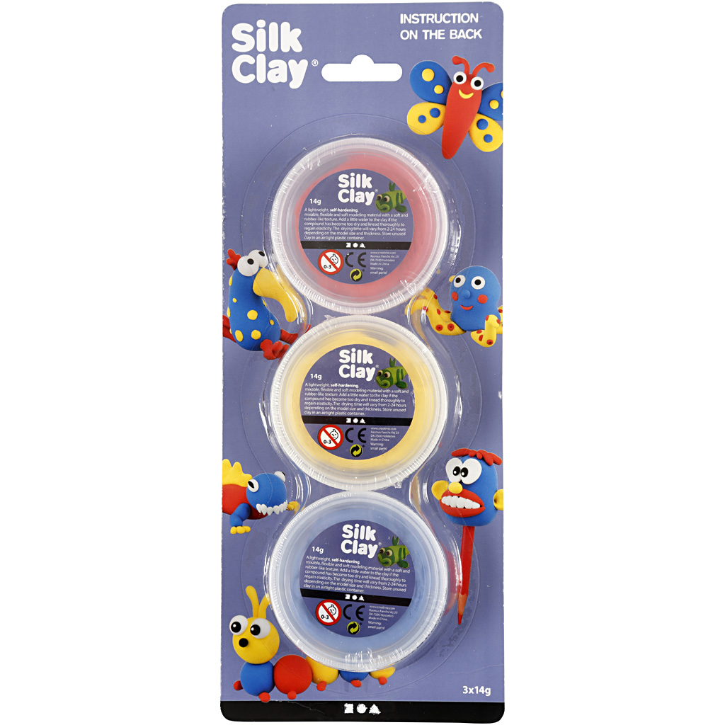 Silk Clay Creativ Company 3x14 g/1 Pk Gul Rød Blå