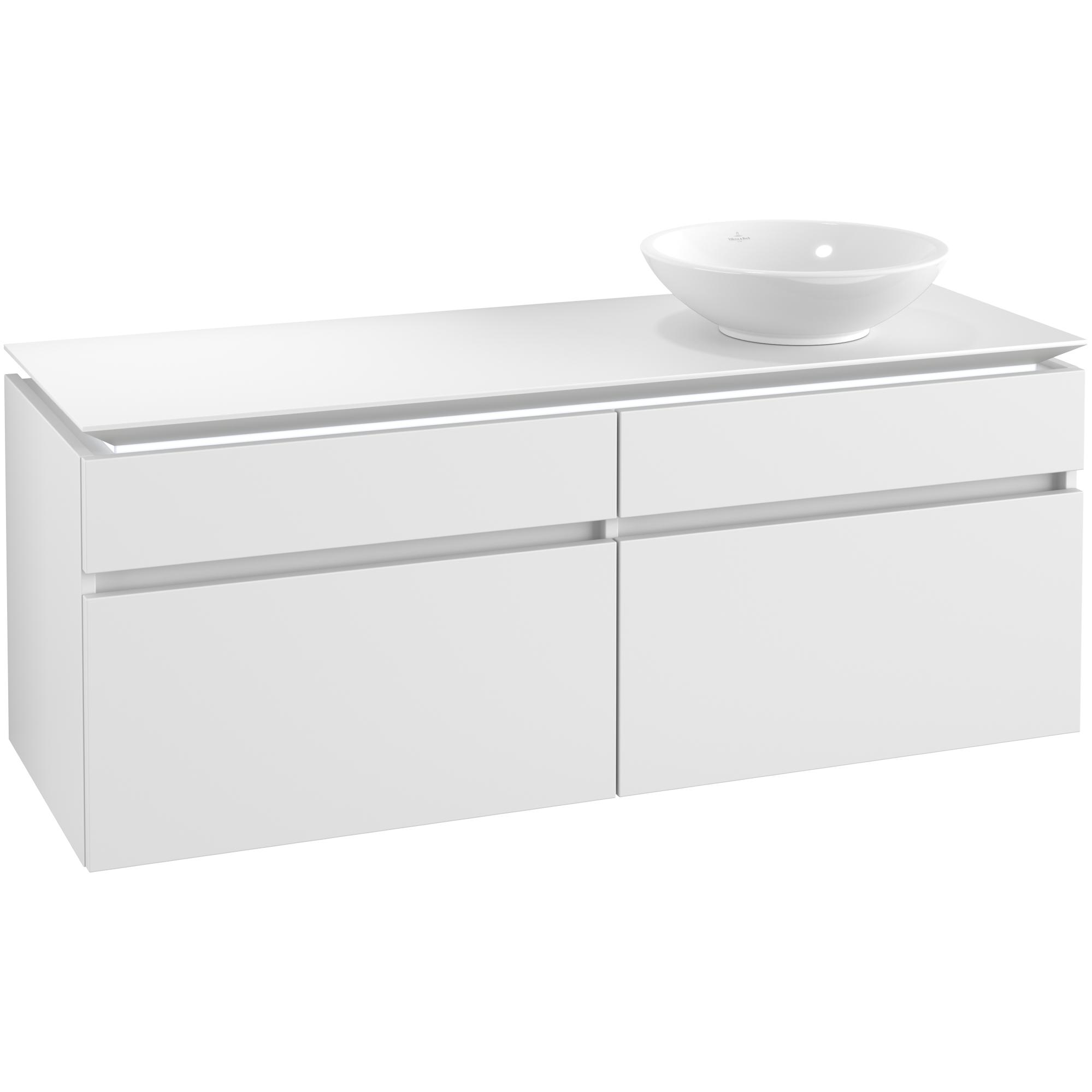 Tvättställsskåp Villeroy & Boch Legato 1400 med 4 Lådor för Ocentrerat Ytmonterat Tvättställ | badrum - badrumsmobler - tvattstallsskap-och-kommod | KakelKungen