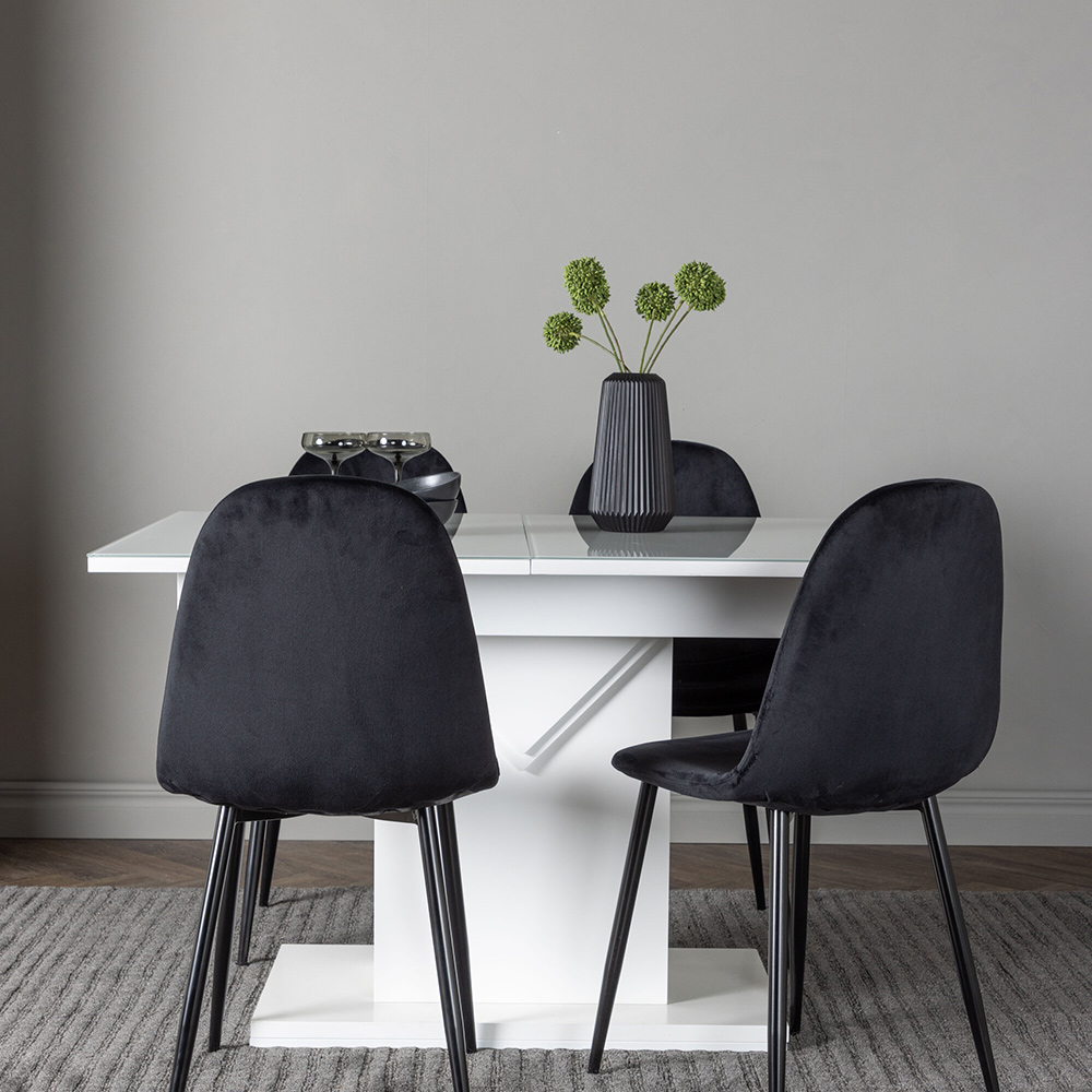 Spisegruppe Venture Home Pluto med 4 Polar Fløyel Stoler