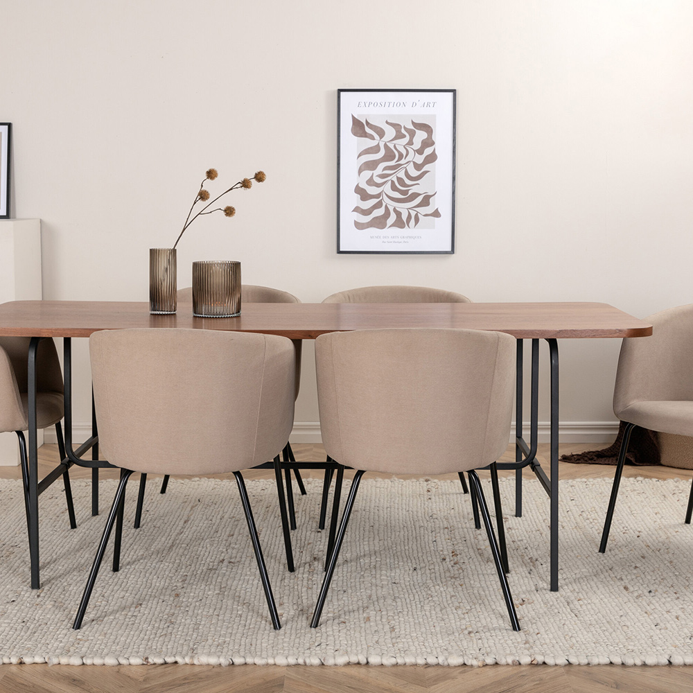 Spisegruppe Venture Home Chicago Spisebord og Bergen Spisestol Brun