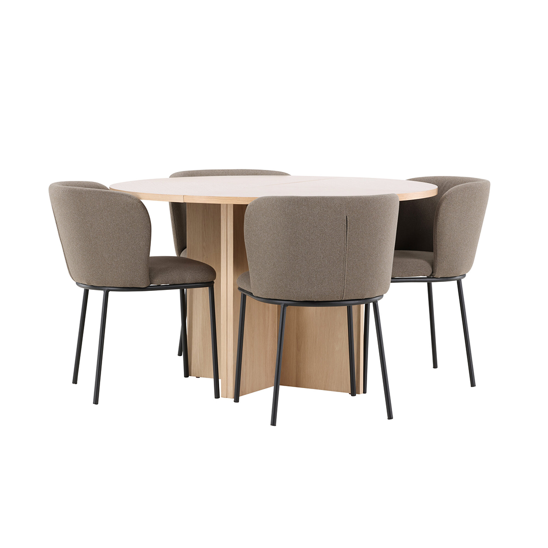 Spisegruppe Venture Home Strada Ø120 cm med 4st Edina Spisestoler