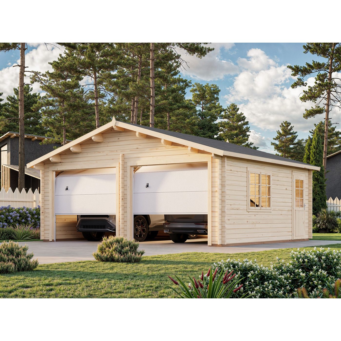 Garasjebod Palmako Roger 28,4 m2 med 2 Enkle Leddporter